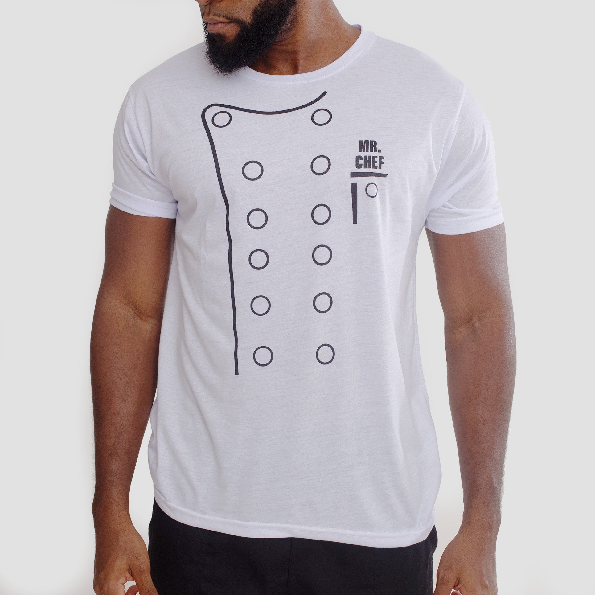 Camisa de Malha 100% Algodão Branca Mr Chef