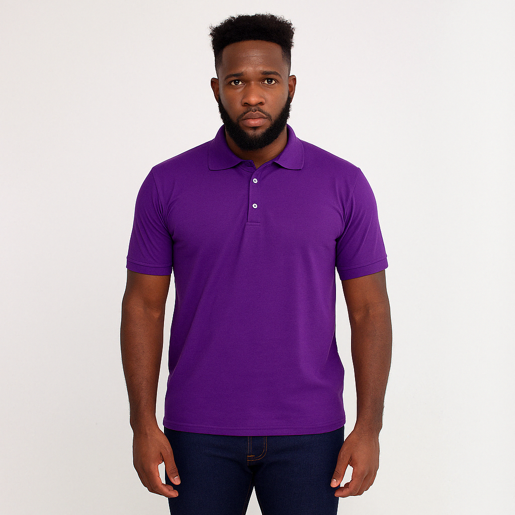 Camisa Polo Piquet Algodão Roxa