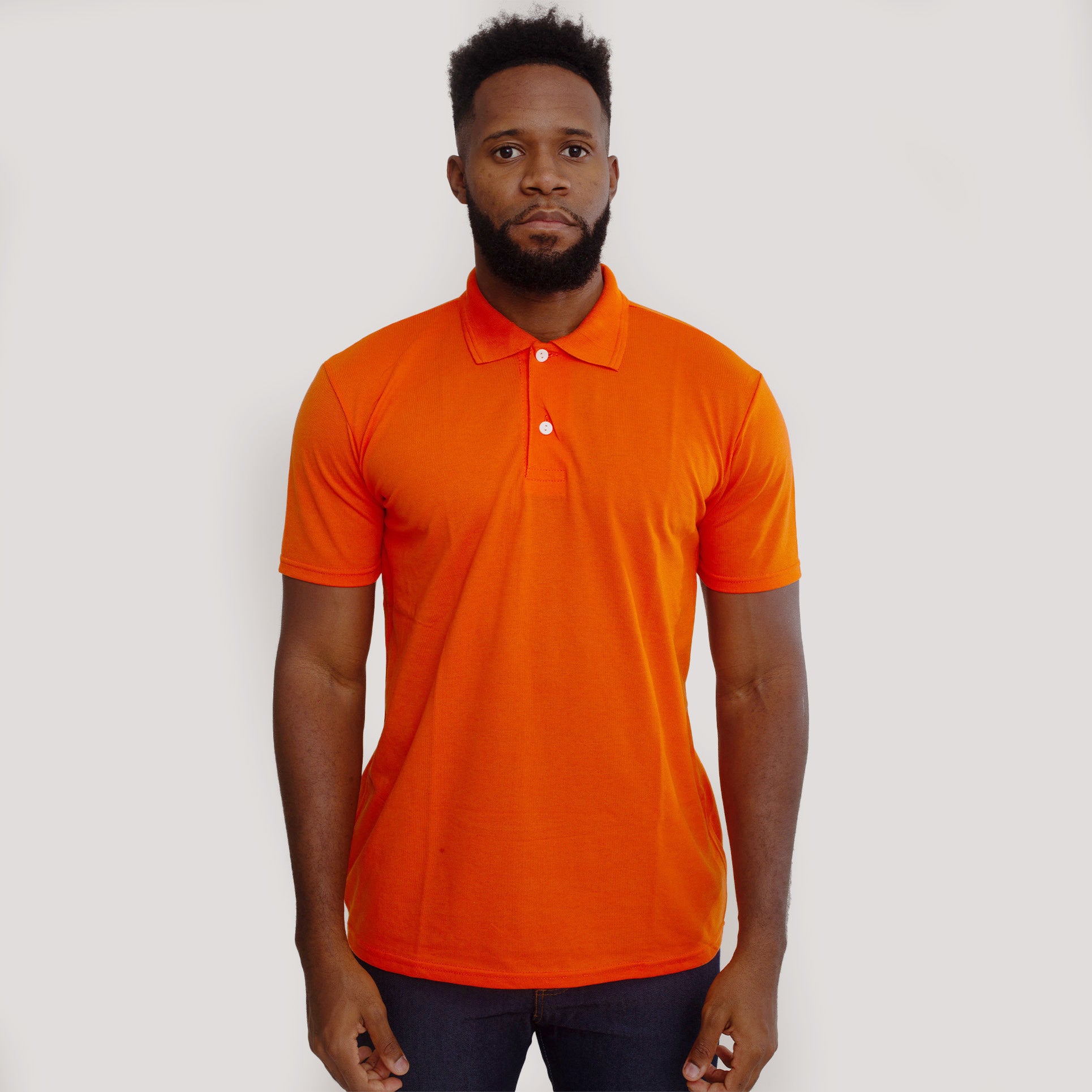 Camisa Polo Piquet Algodão Laranja