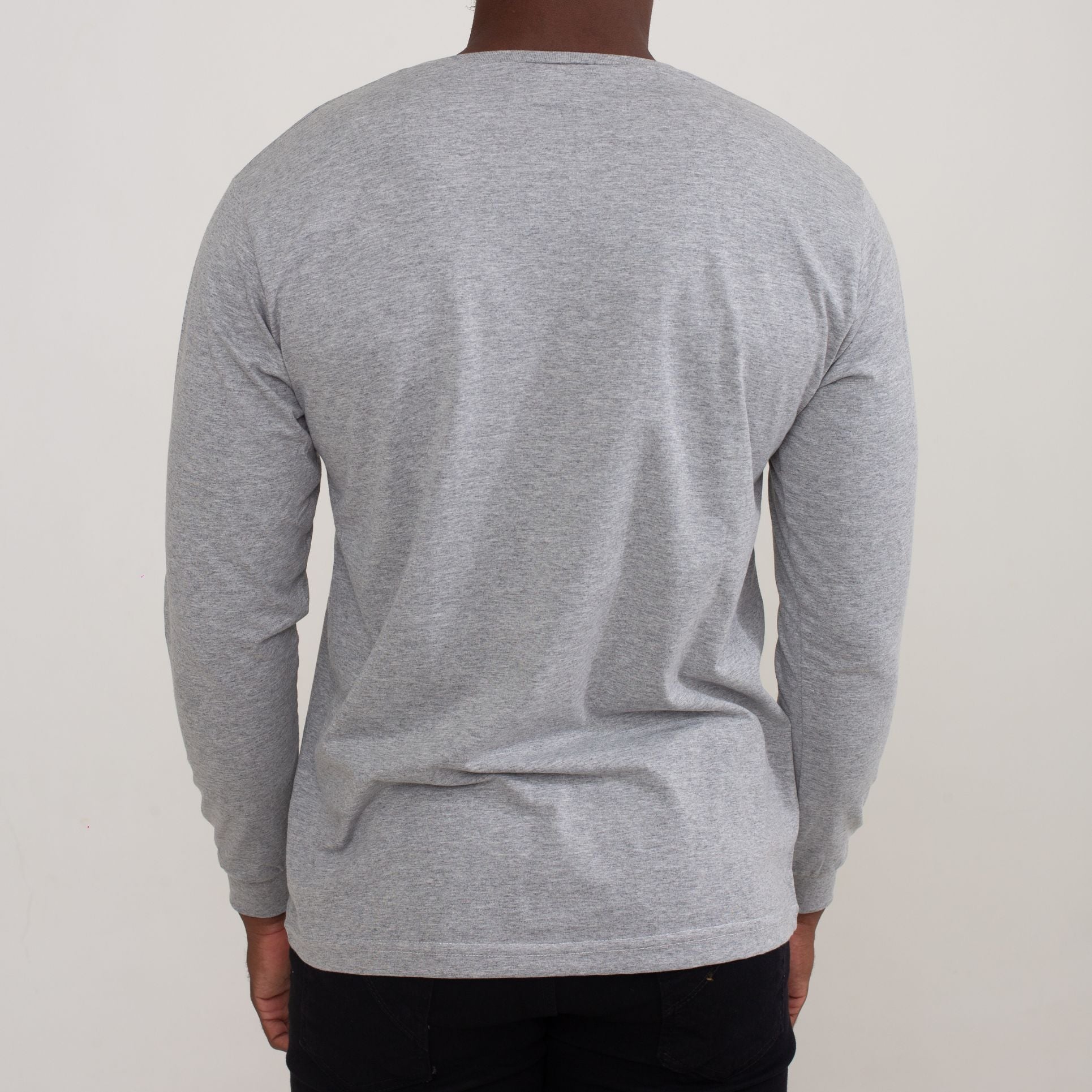 Camisa Cinza Manga Longa 100% Algodão