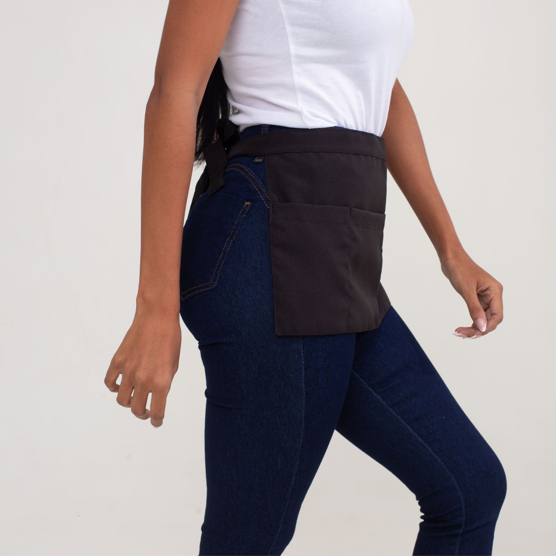 Avental Pochete Preto Com Bolso Oxford