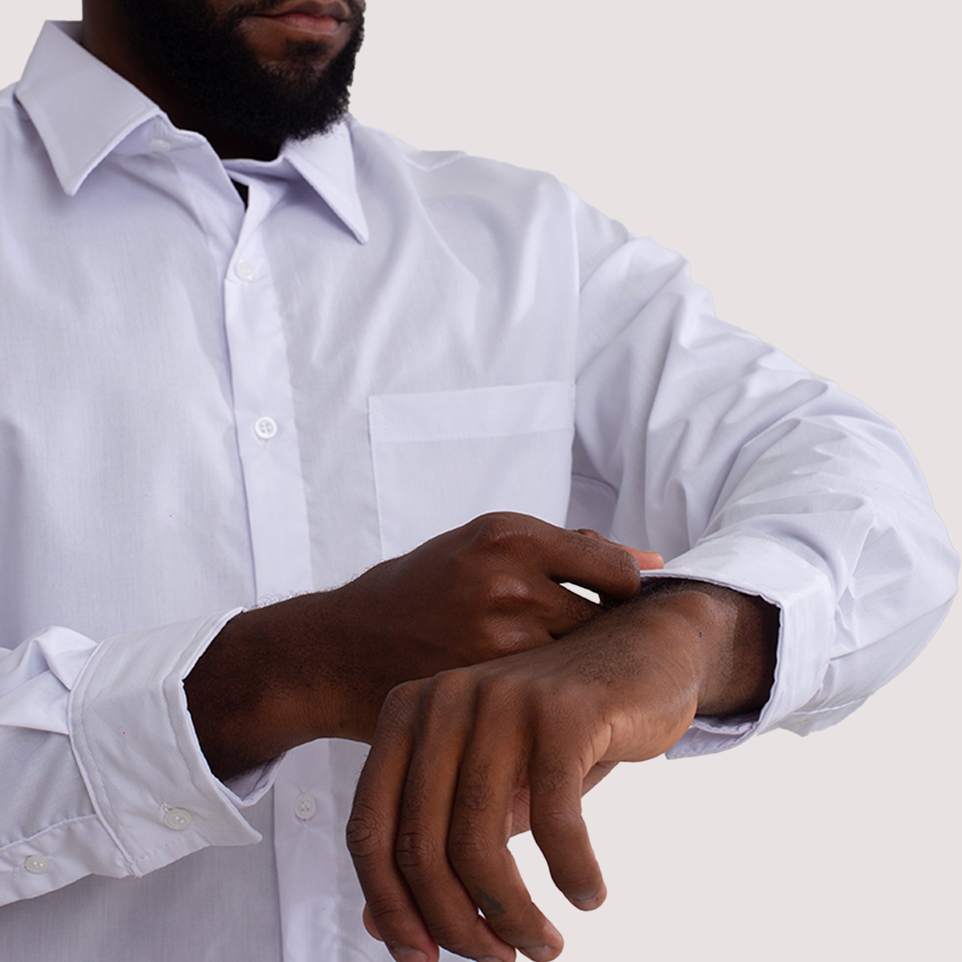 Camisa Social Algodão Manga Longa Masculina Branca