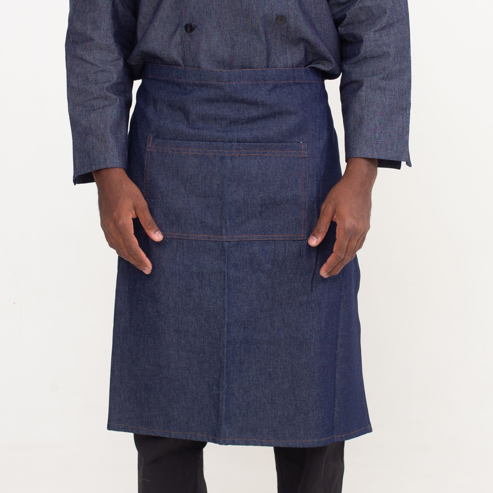 Avental Jeans de Cintura com Bolso