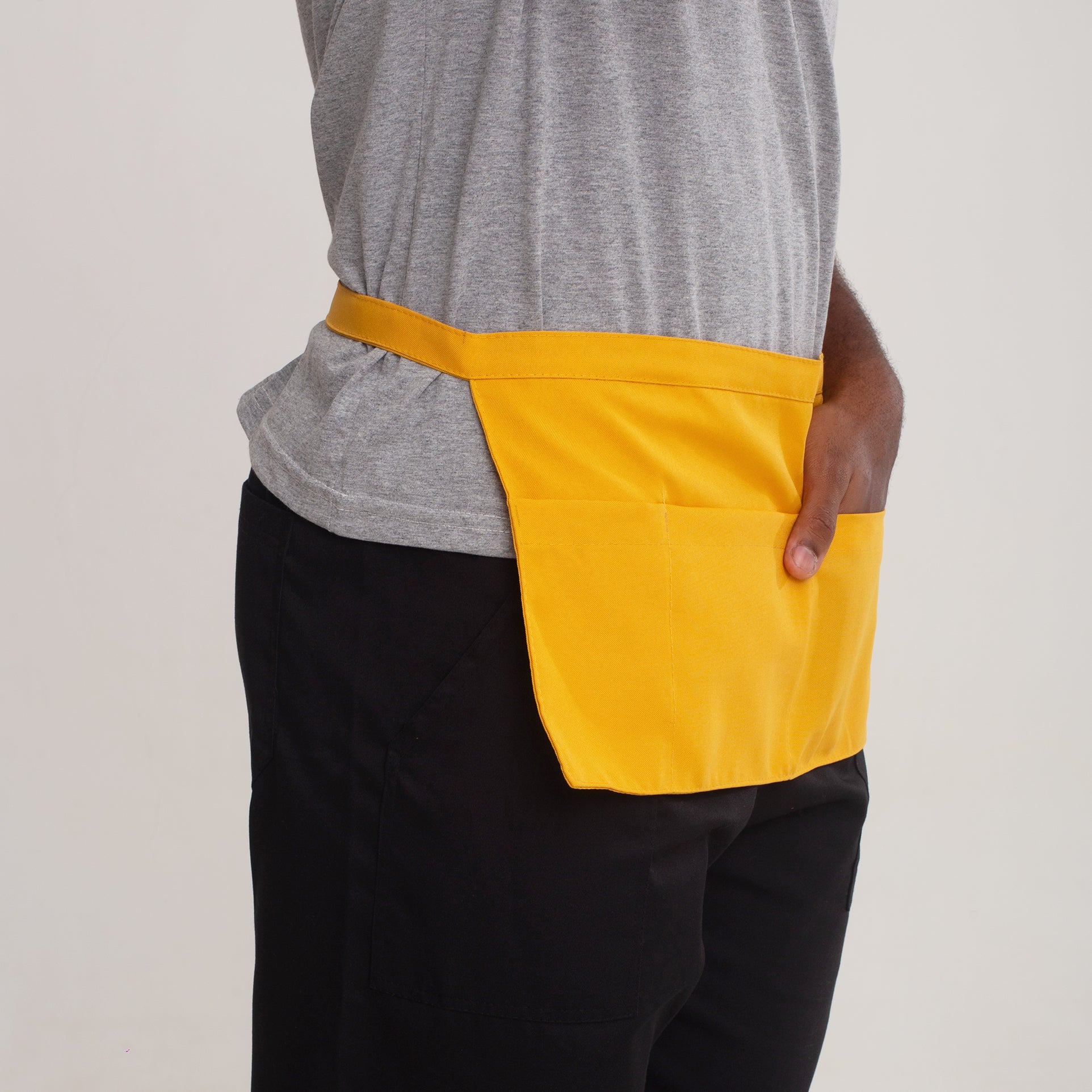 Avental Pochete Amarelo Com Bolso Oxford