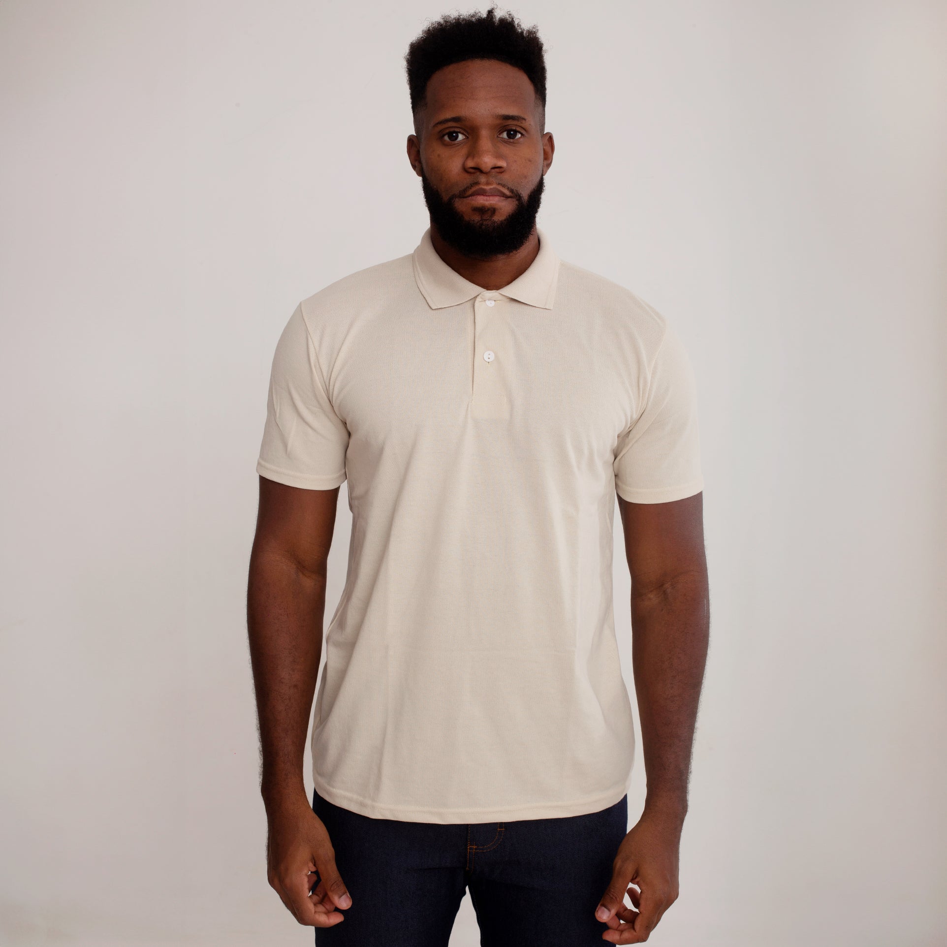 Camisa Polo Piquet Algodão Areia