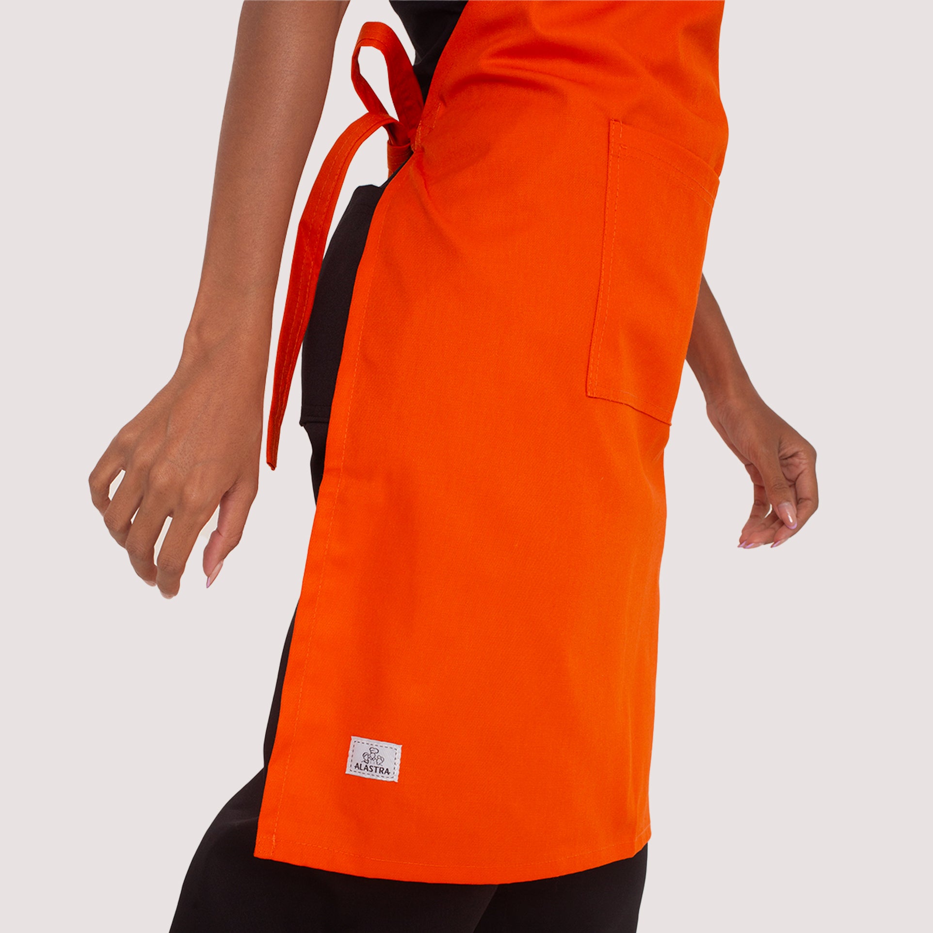 Avental Laranja com bolso Brim