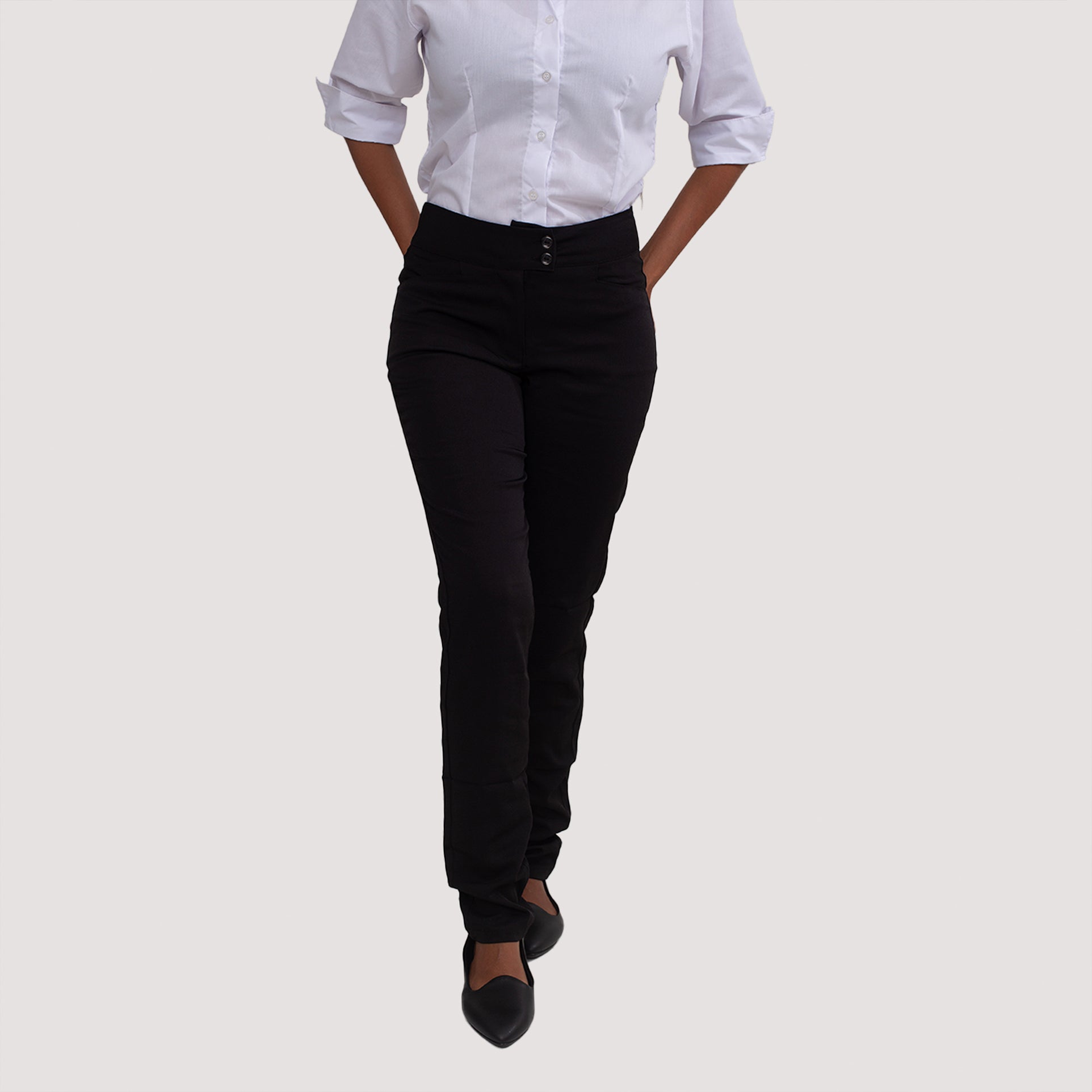 Calça Social Preta Oxford Feminina