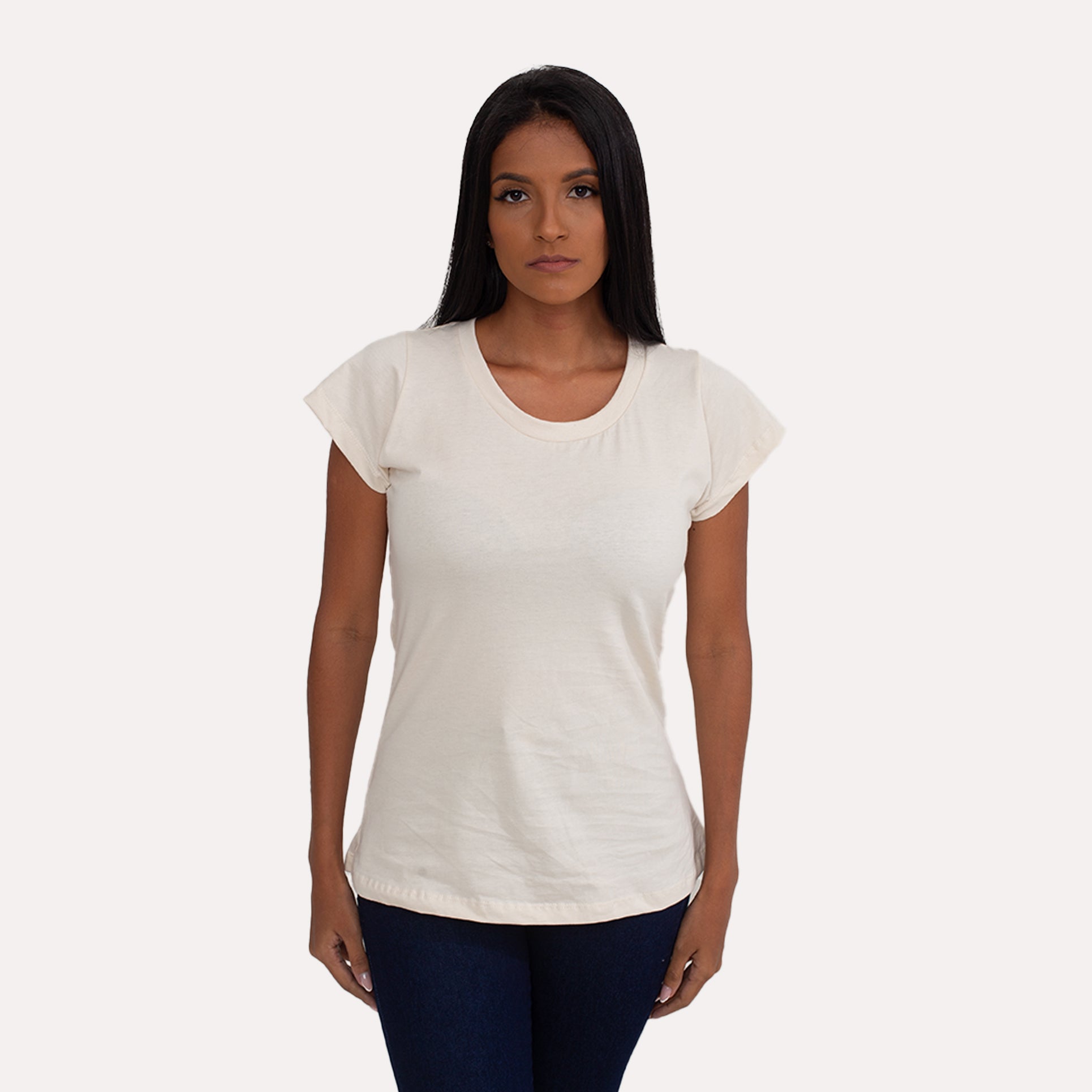 Camisa Bege de Algodão Premium Feminina