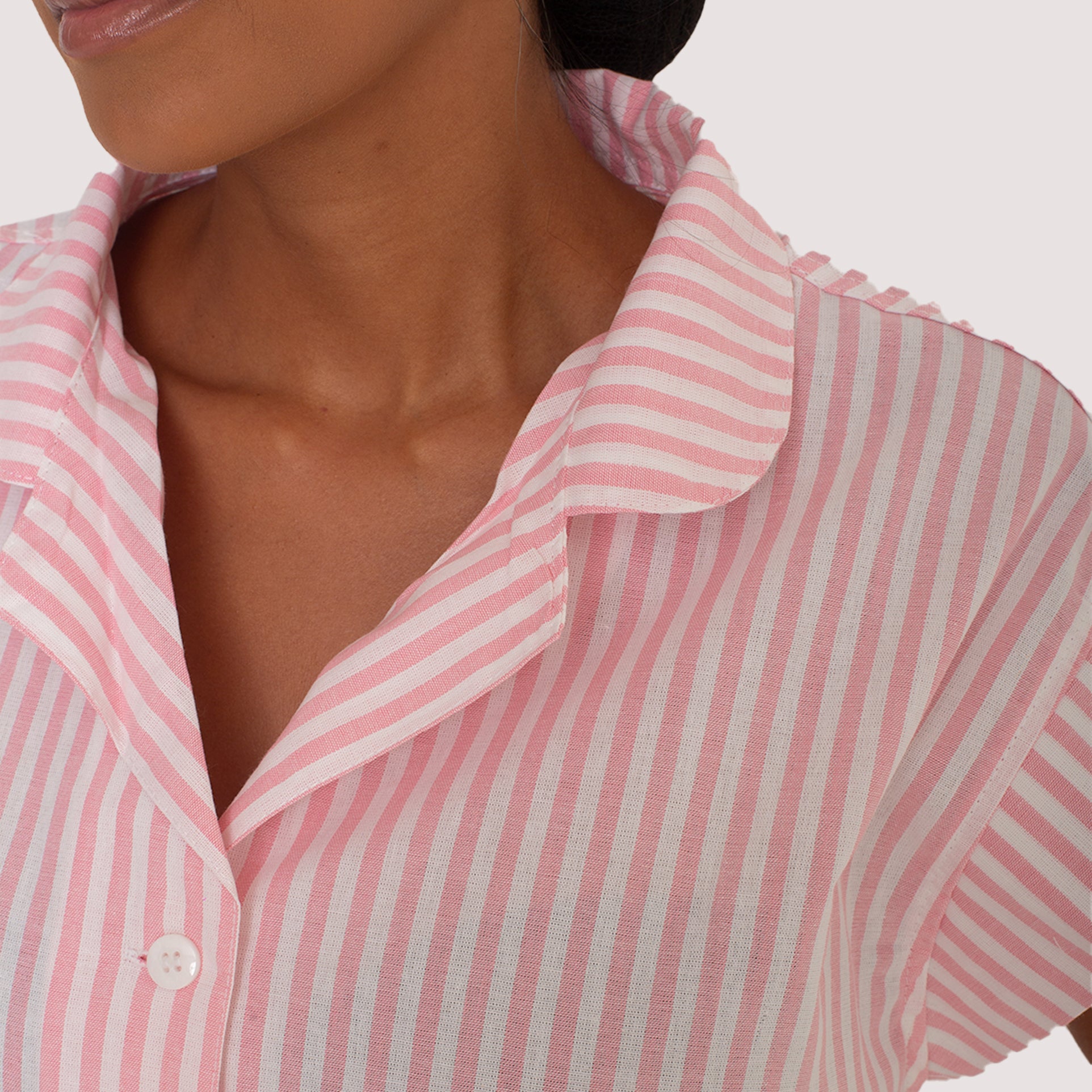 Uniforme Babá Rosa Listrado