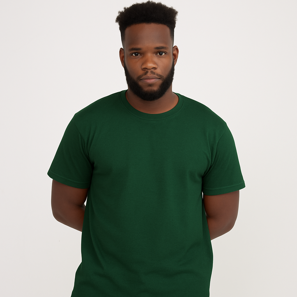 Camisa Verde Musgo de Malha 100% Algodão