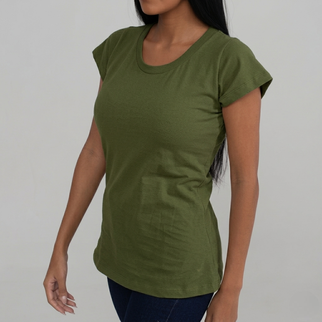 Camisa Verde de Algodão Premium Feminina