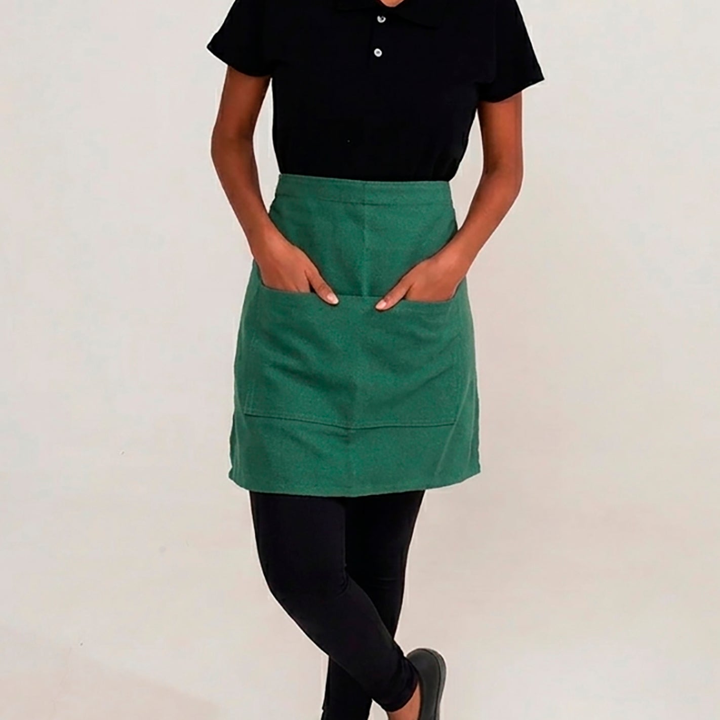 Avental Lona Verde Musgo de Cintura com Bolso