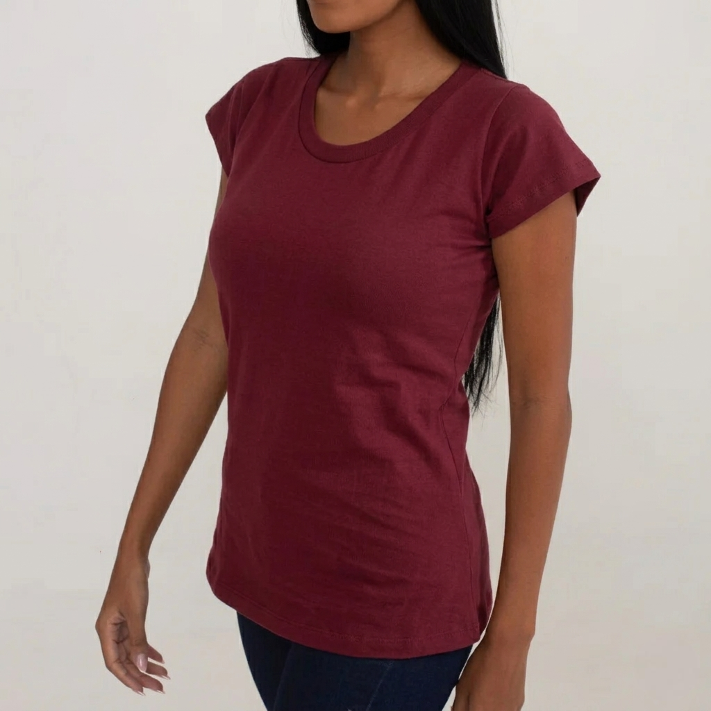 Camisa Vinho de Algodão Premium Feminina
