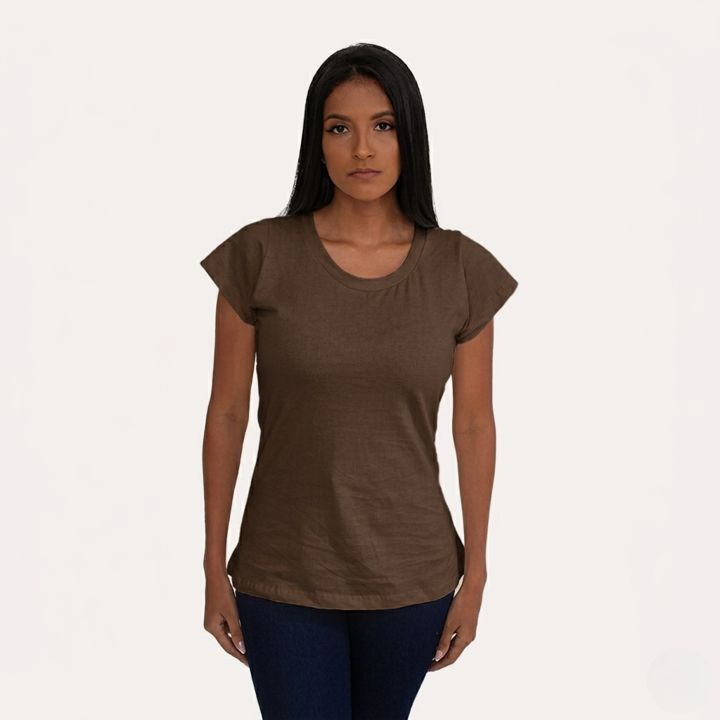 Camisa Marrom de Algodão Premium Feminina
