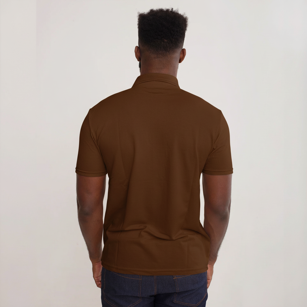 Camisa Polo Piquet Algodão Marrom
