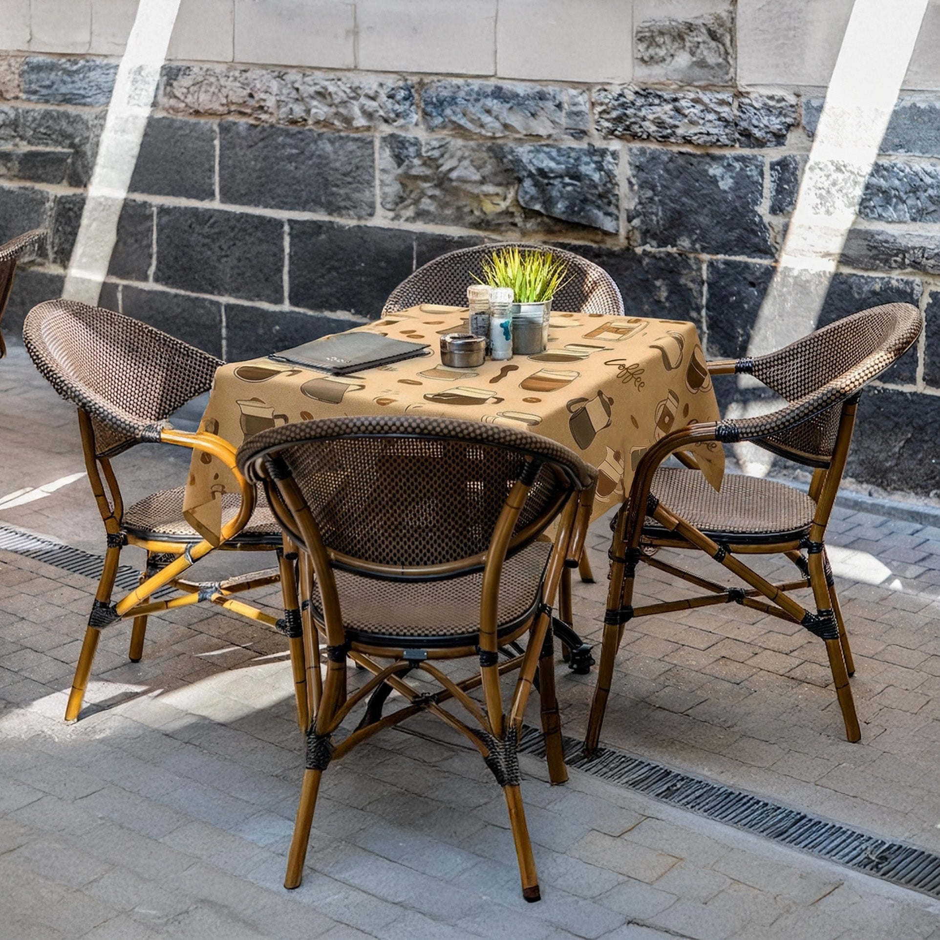 Toalha de Mesa Capuccino Marrom 1,50x1,50 Quadrada