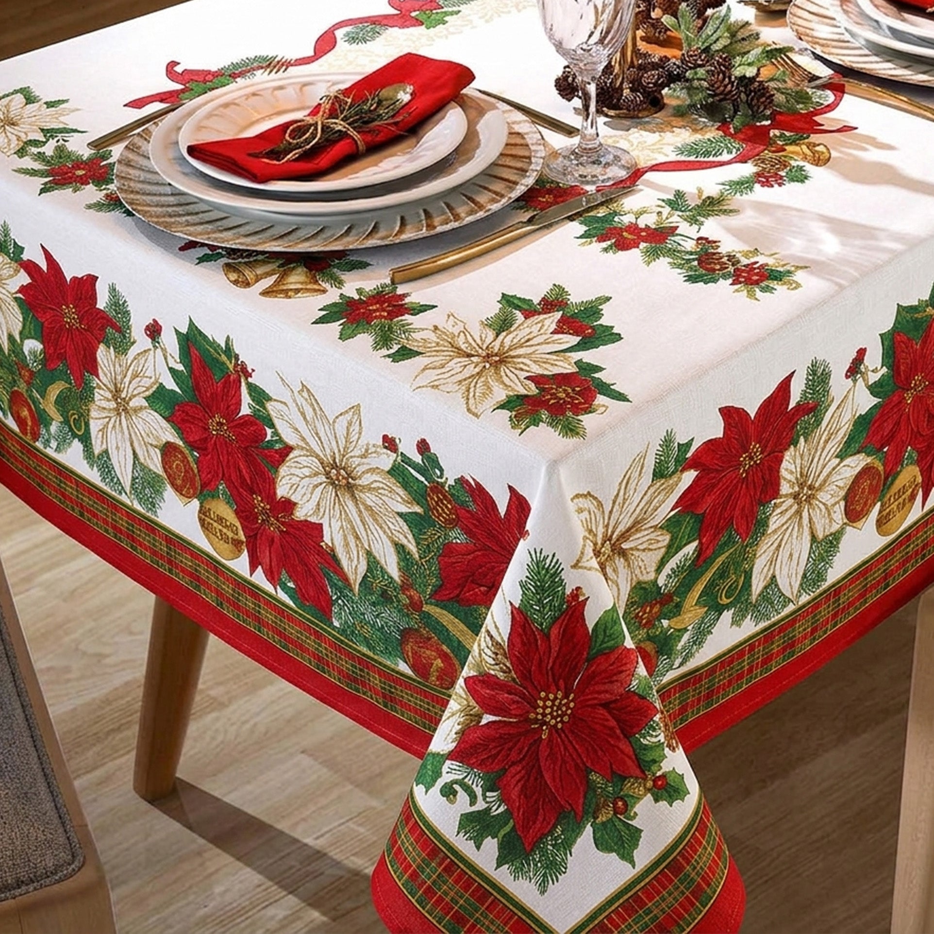 Toalha de Mesa Natal Branca