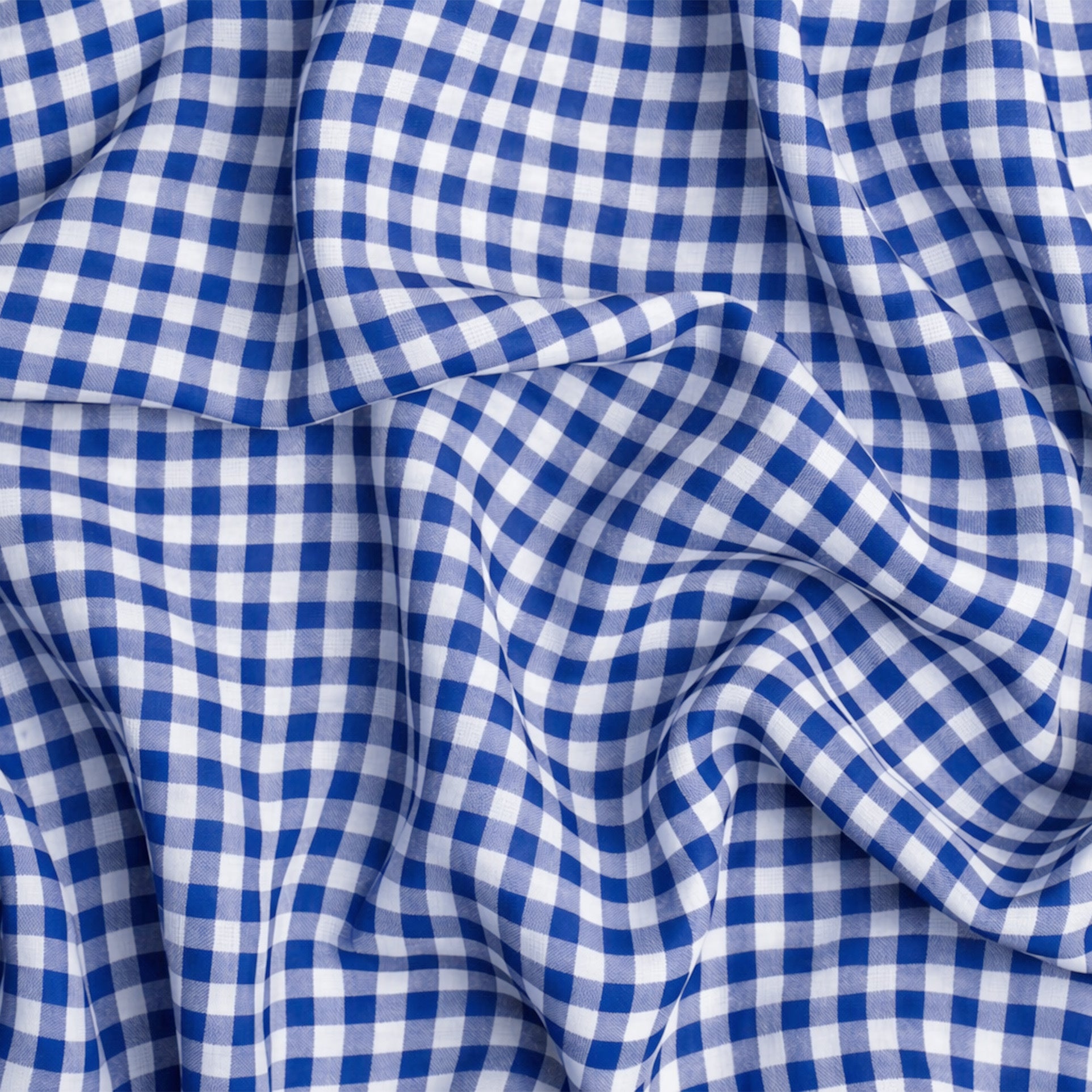 Toalha de Mesa Xadrez 150cm Azul Redonda