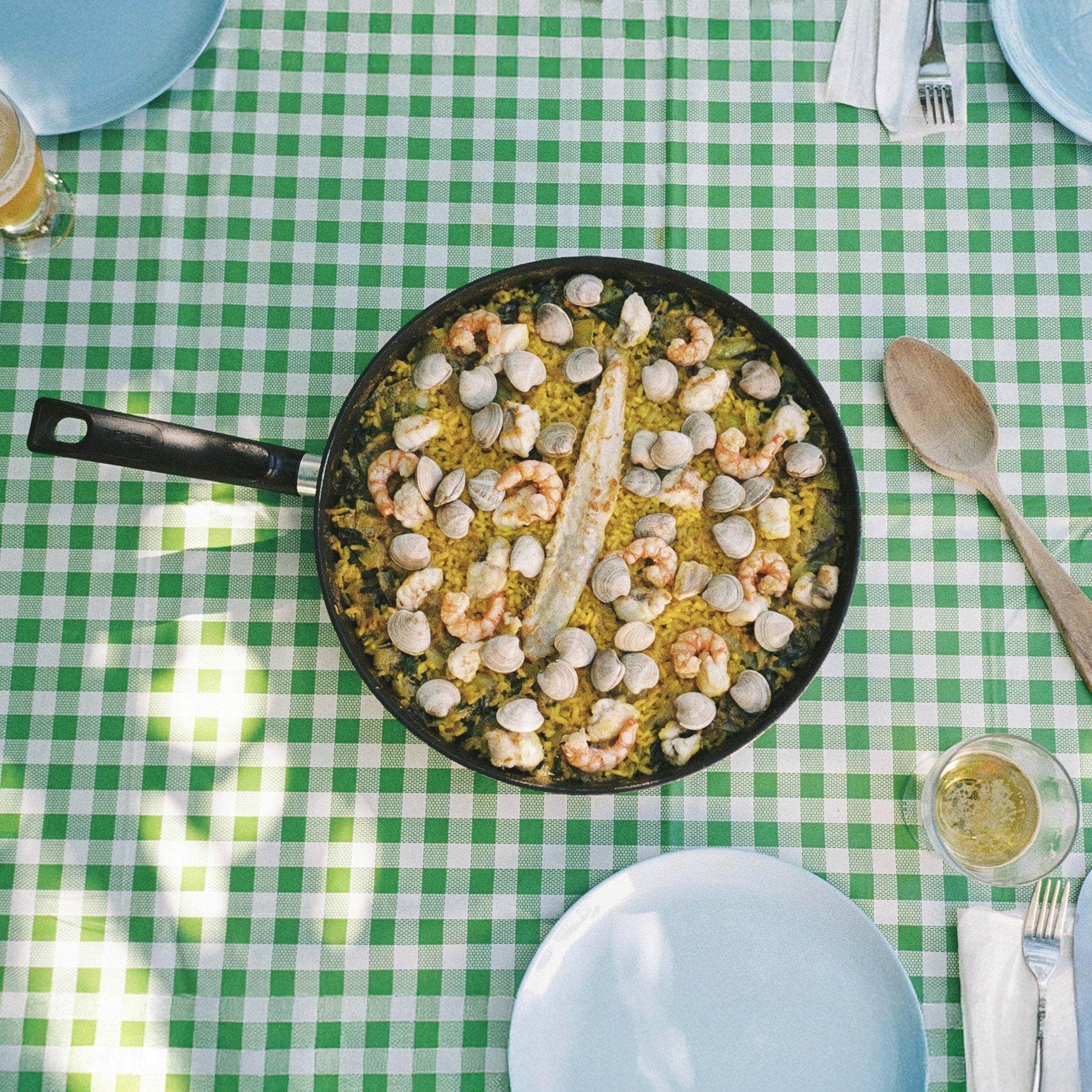 Toalha de Mesa Xadrez 150cm Verde Redonda