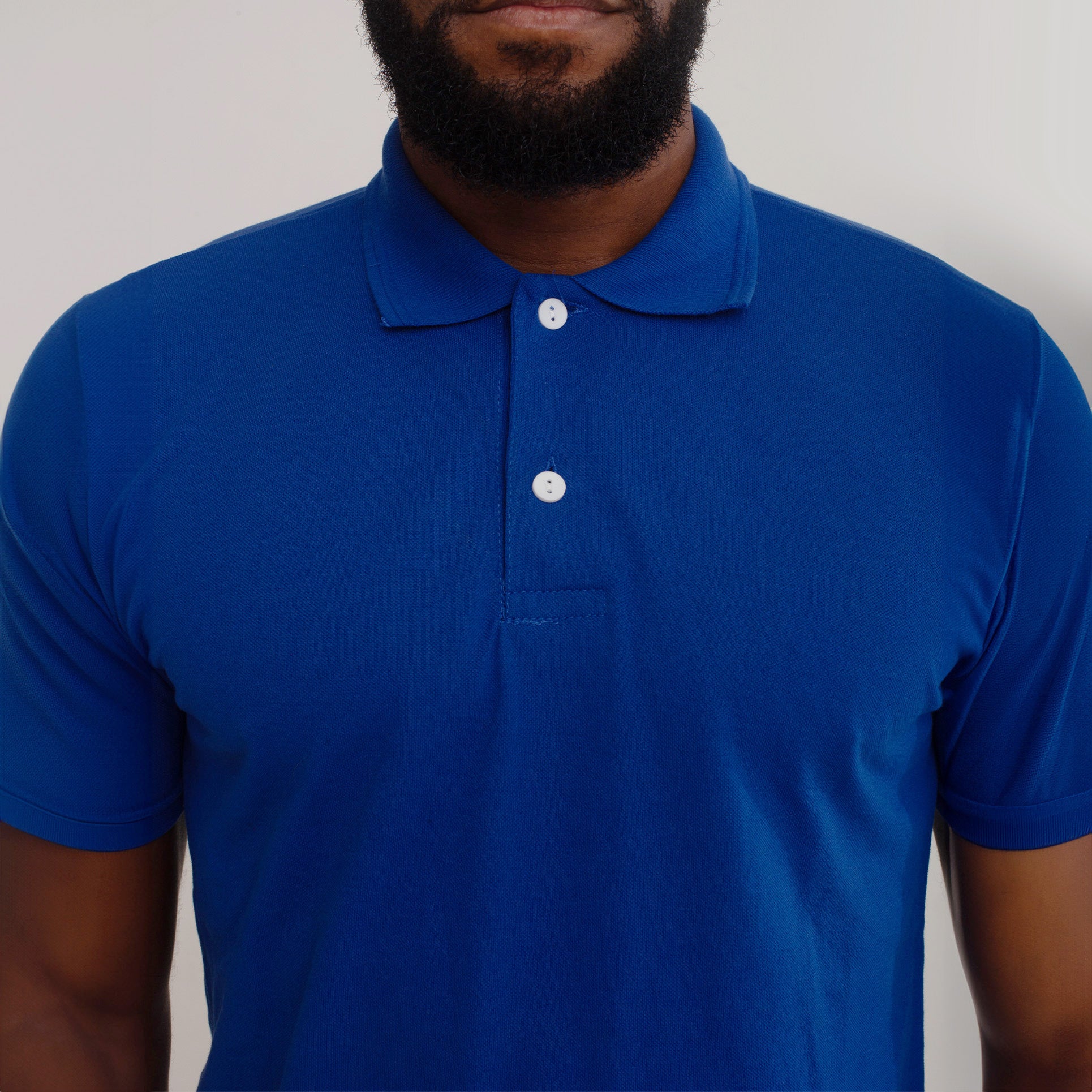 Camisa Polo Piquet Algodão Azul Royal