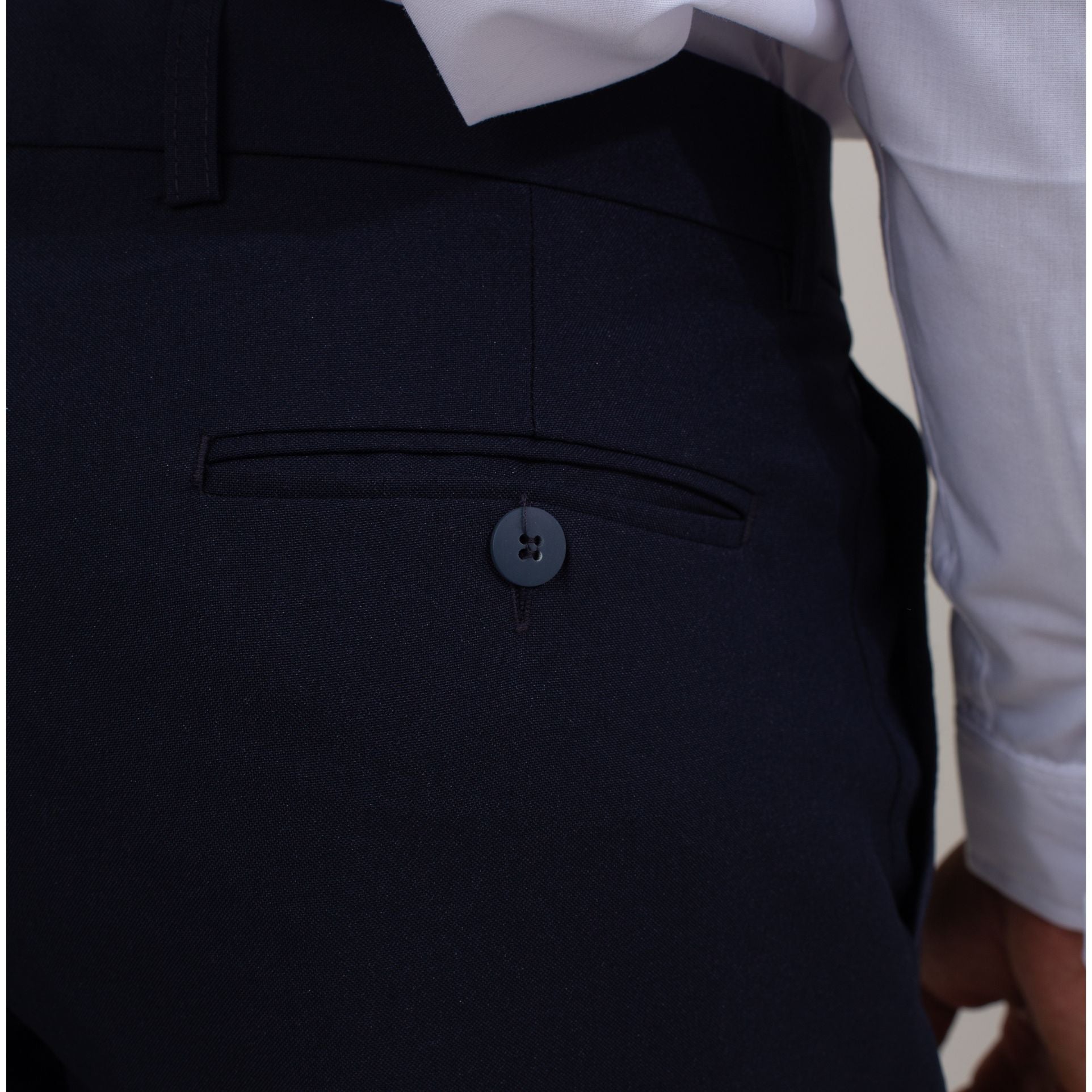 Calça Social Azul Marinho com Prega Masculina Oxford