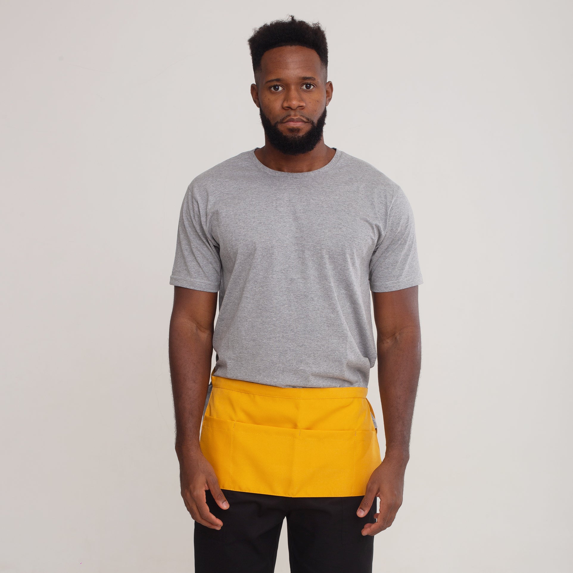 Avental Pochete Amarelo Com Bolso Oxford
