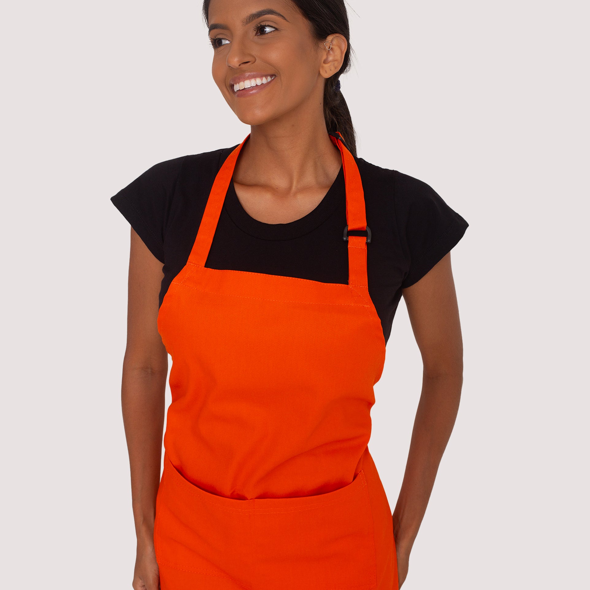 Avental Laranja com bolso Brim