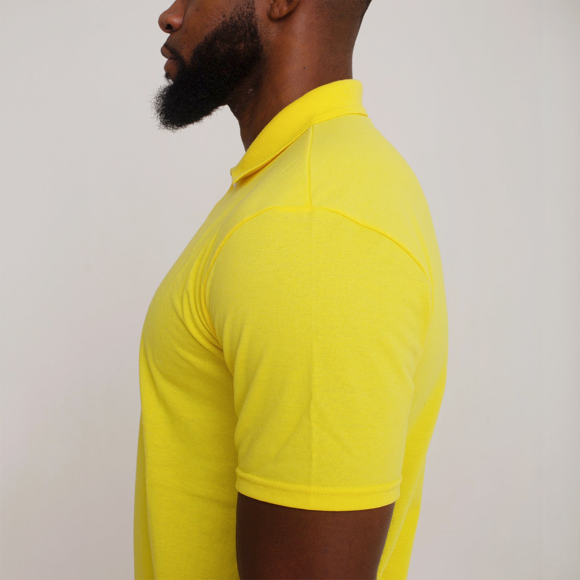 Camisa Polo Piquet Algodão Amarela