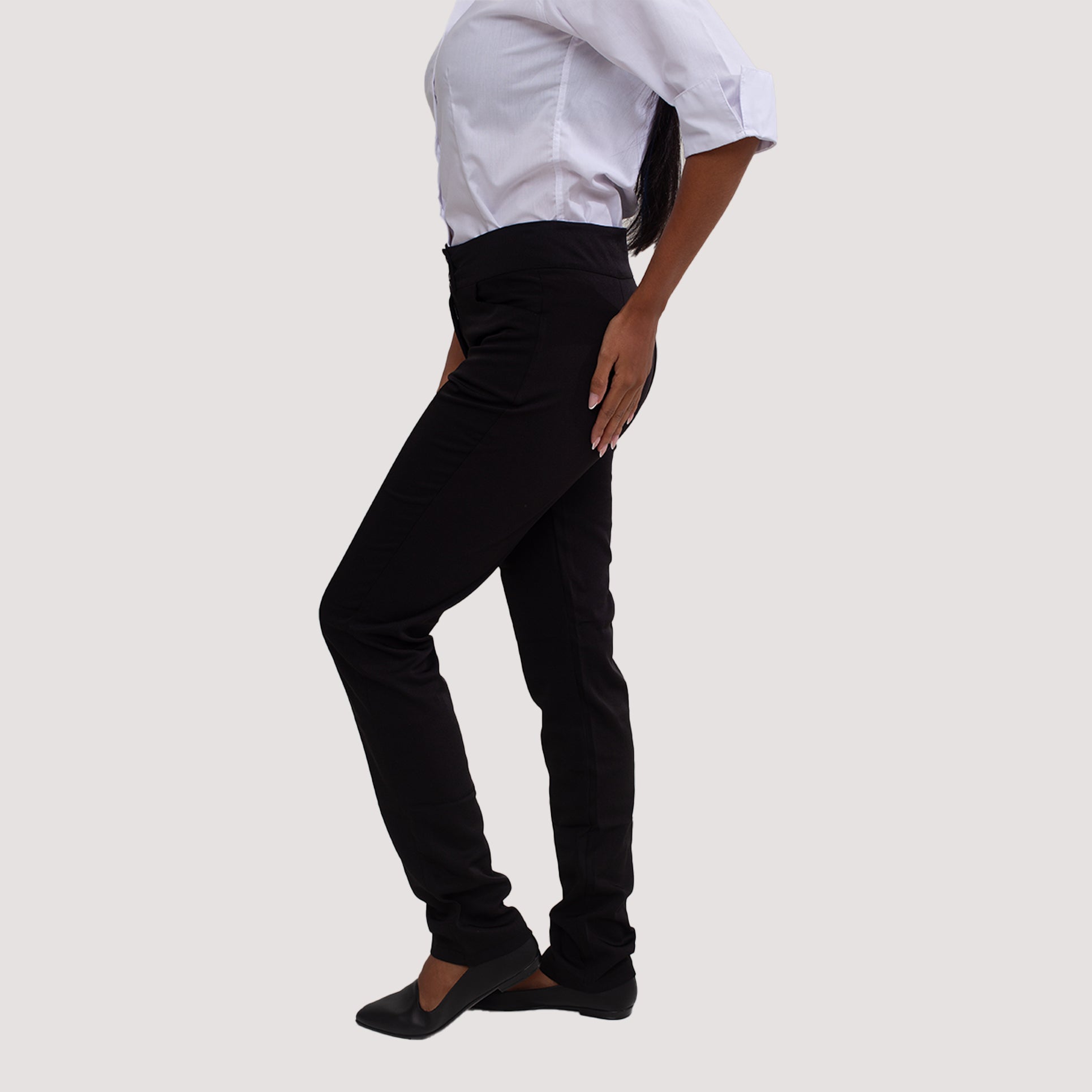 Calça Social Preta Oxford Feminina