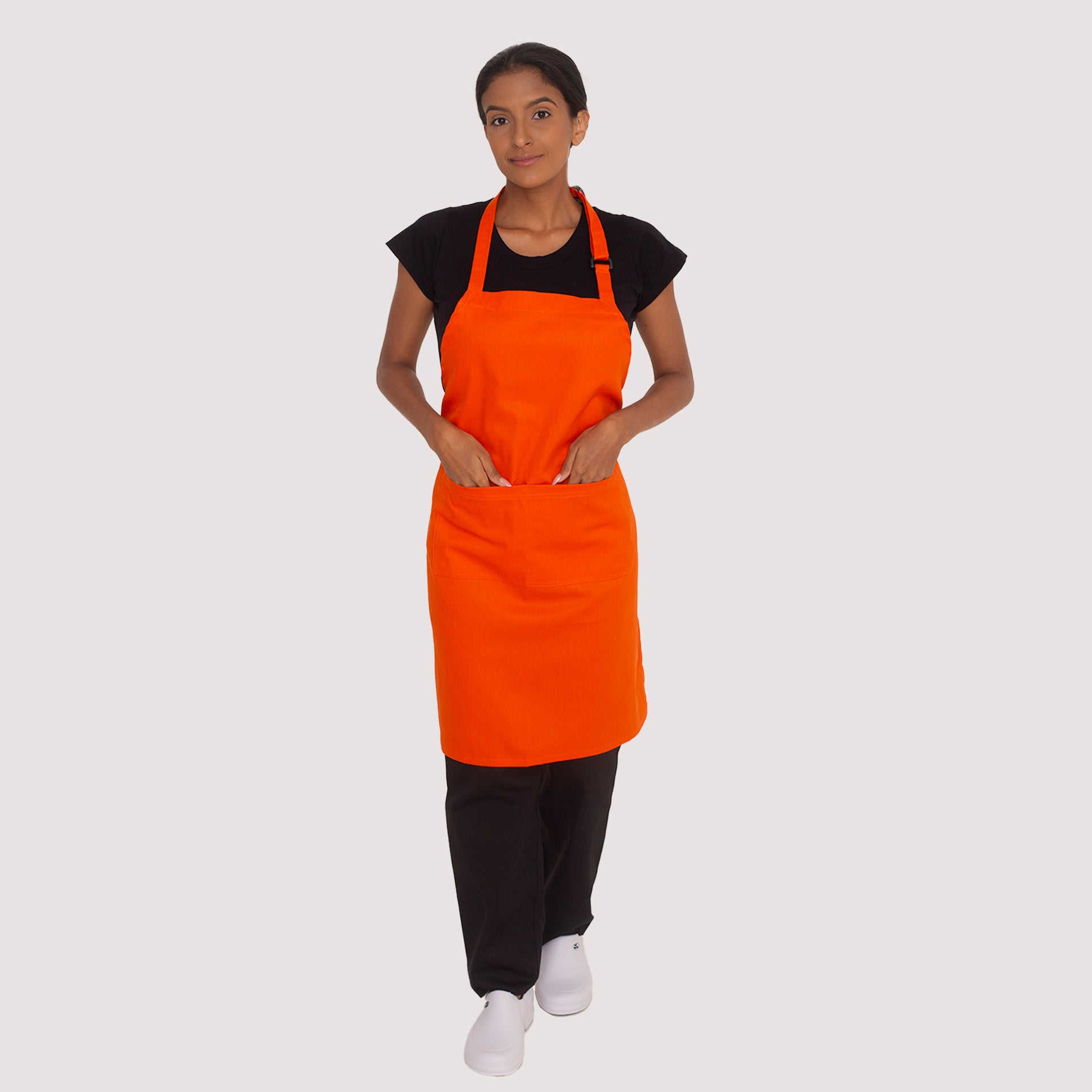 Avental Laranja com bolso Brim