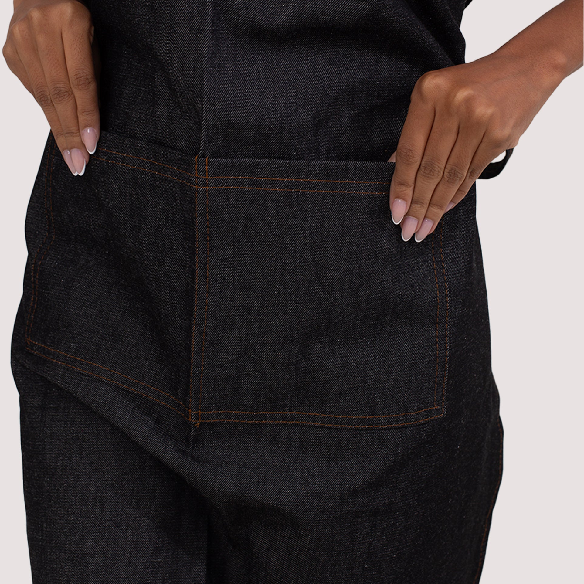 Avental Jeans Black Com Bolso