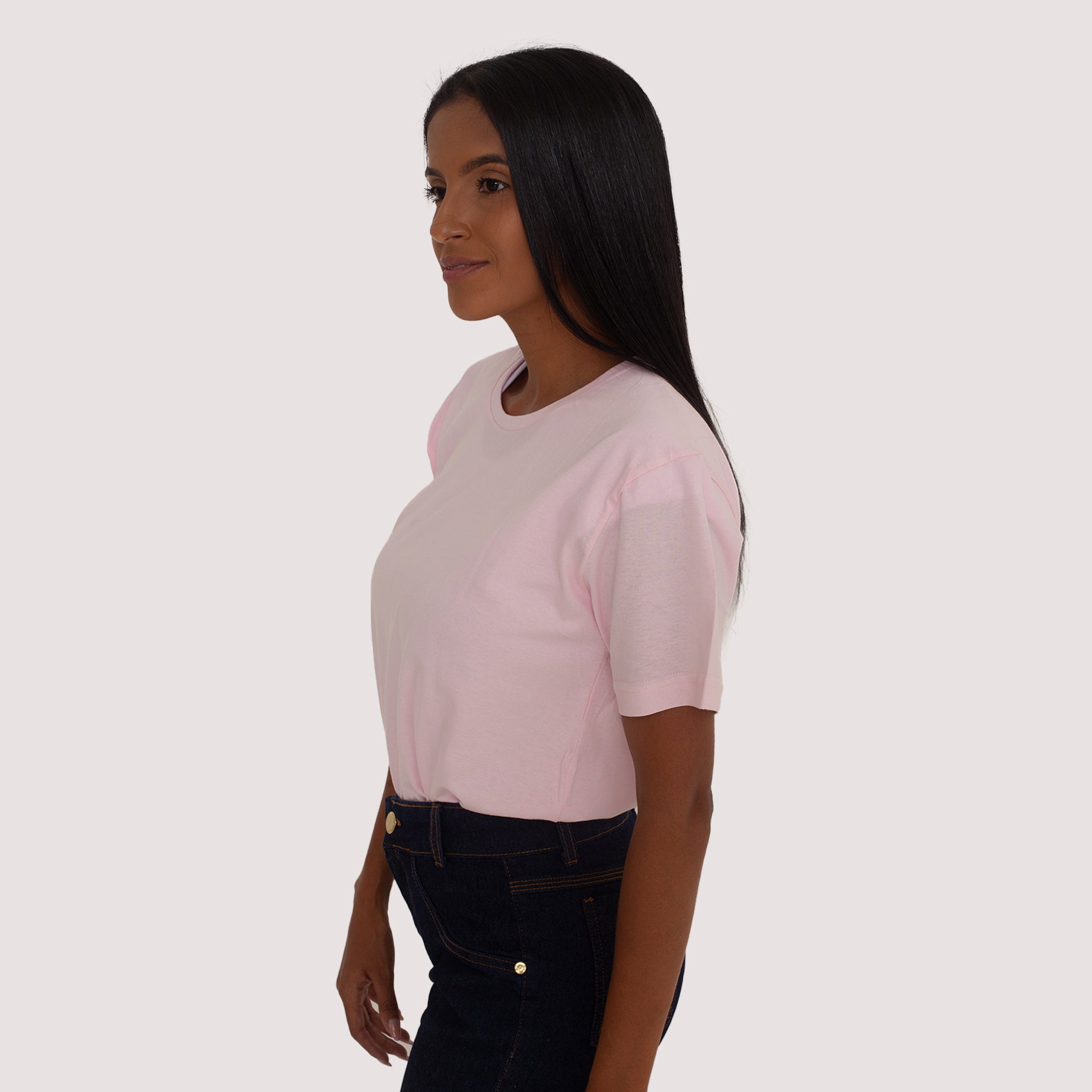 Camisa Rosa de Malha 100% Algodão