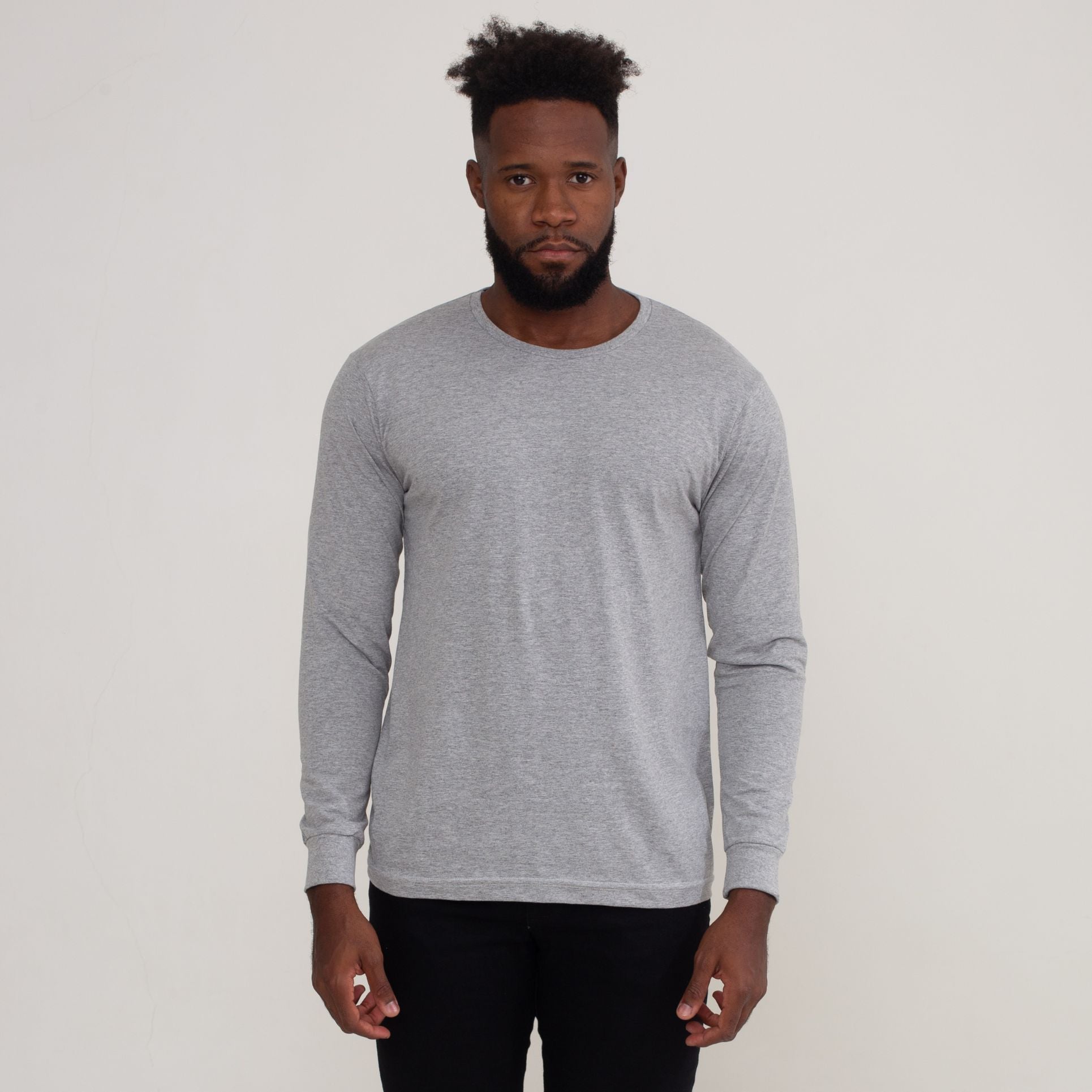 Camisa Cinza Manga Longa 100% Algodão