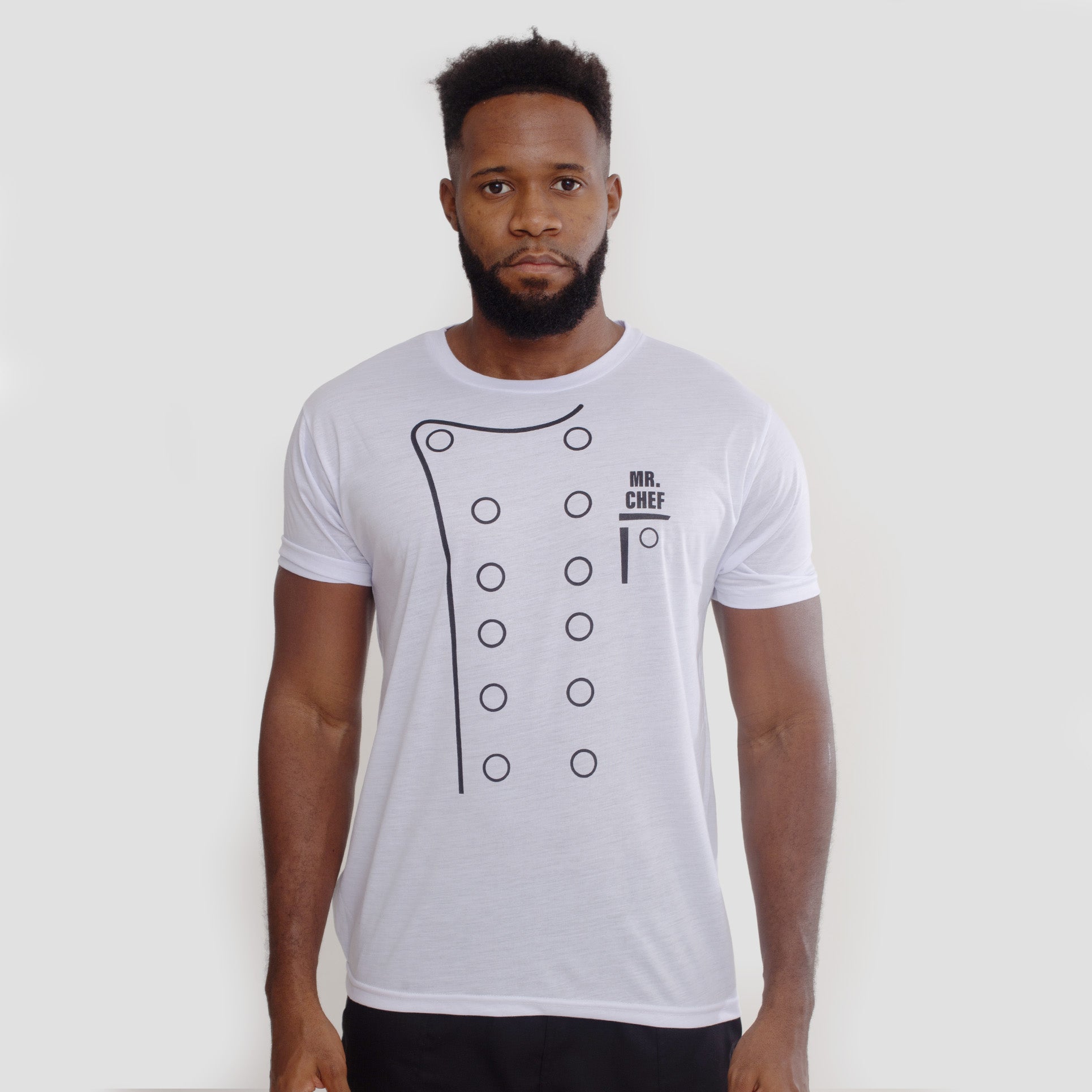 Camisa de Malha 100% Algodão Branca Mr Chef