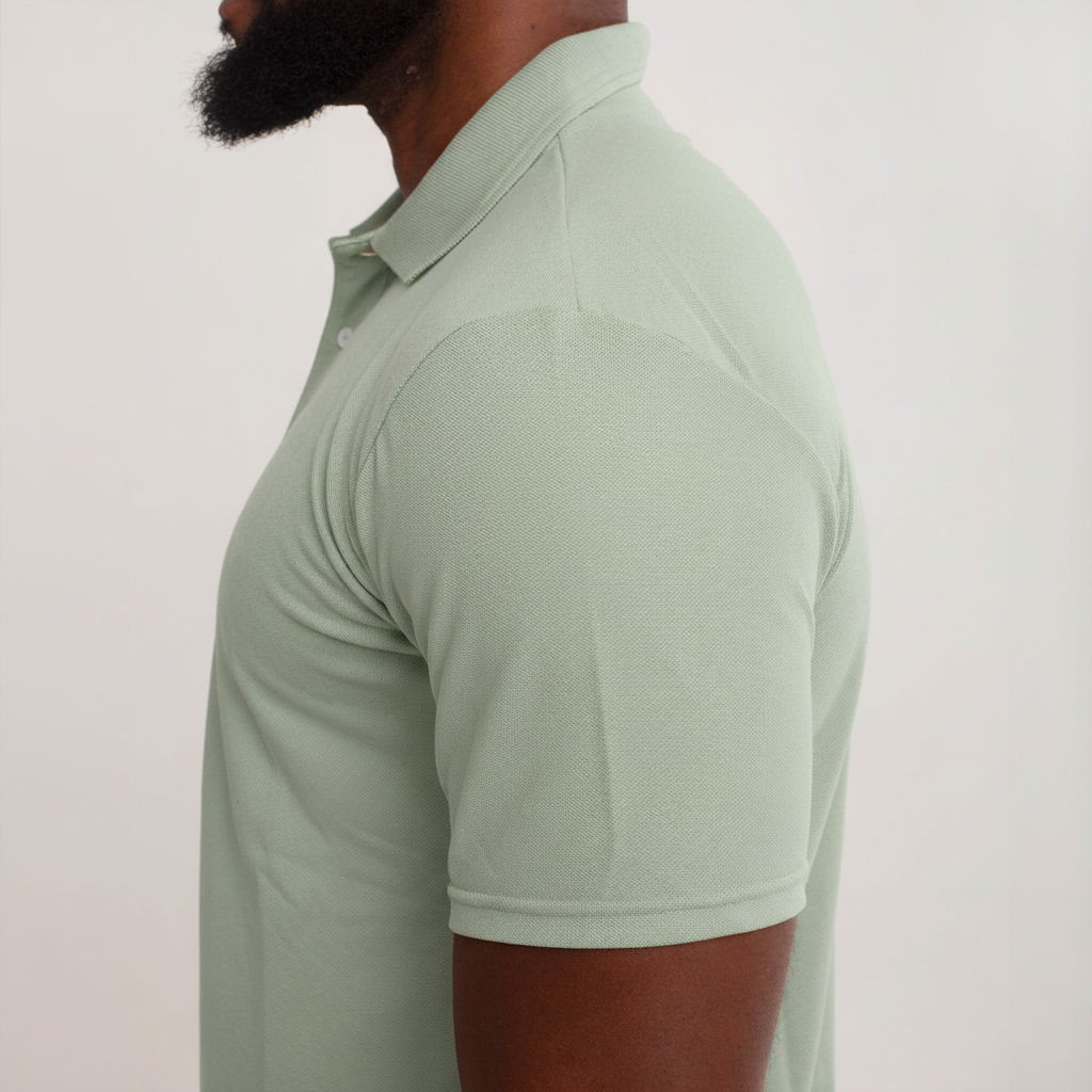 Camisa Polo Piquet Algodão Verde Claro