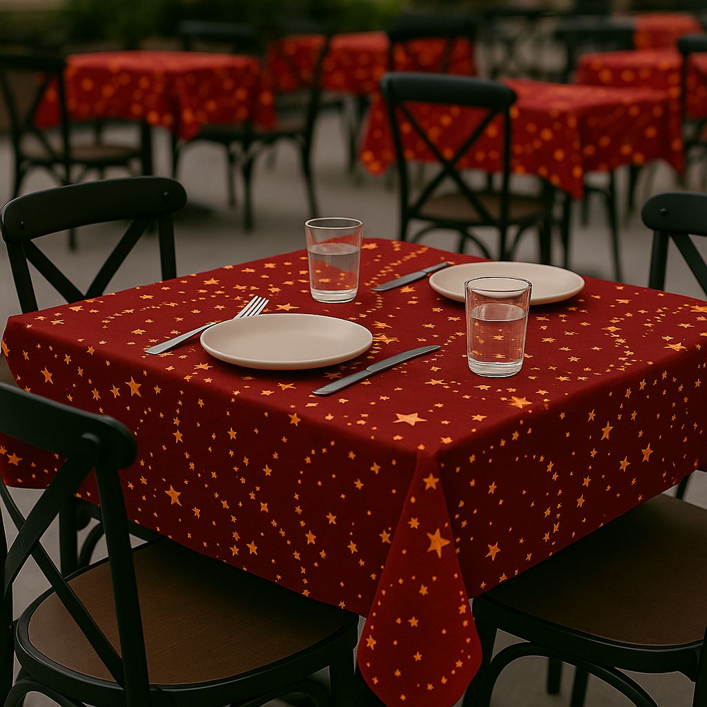 Toalha de Mesa Natalina Vermelha 1,50x1,50 Quadrada