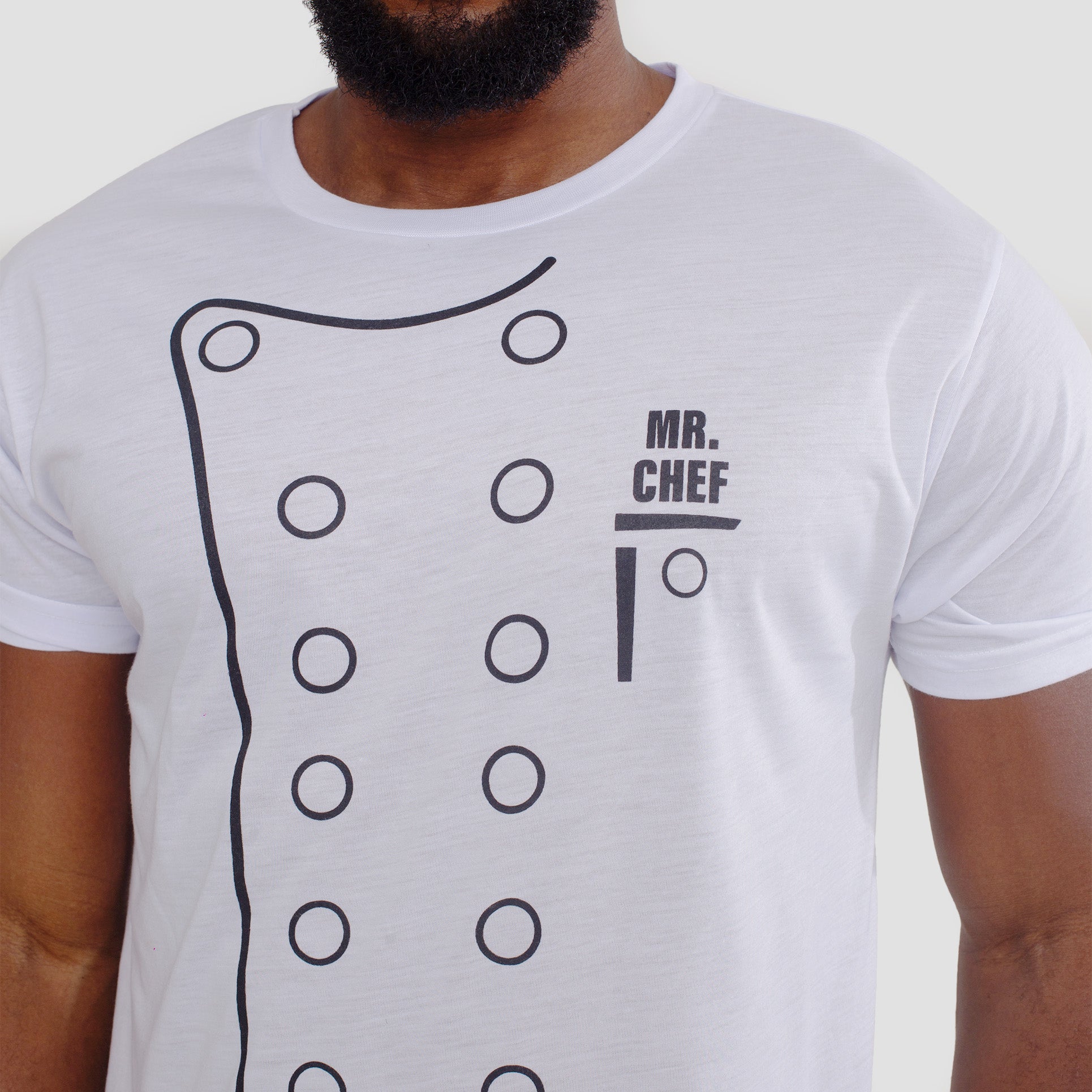Camisa de Malha 100% Algodão Branca Mr Chef
