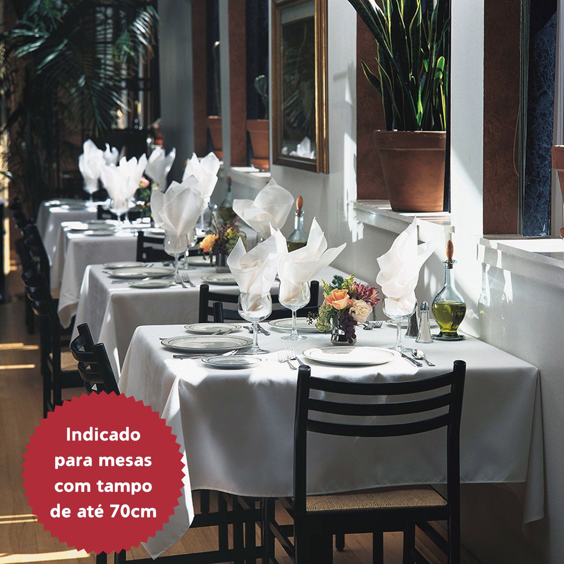 Toalha de Mesa 1,30x1,30 Quadrada Oxford