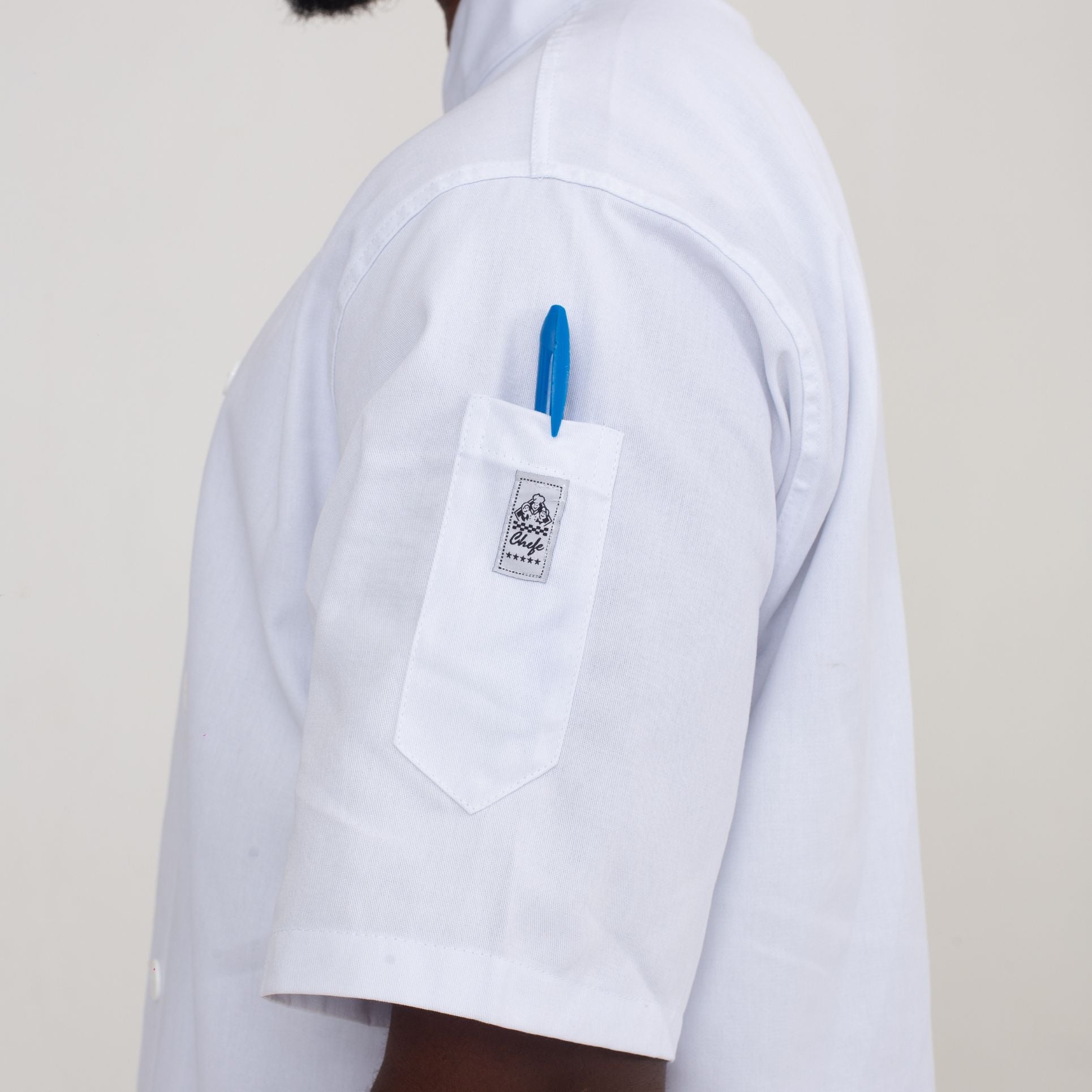 Dólmã Manga Curta Com Botões Brancos