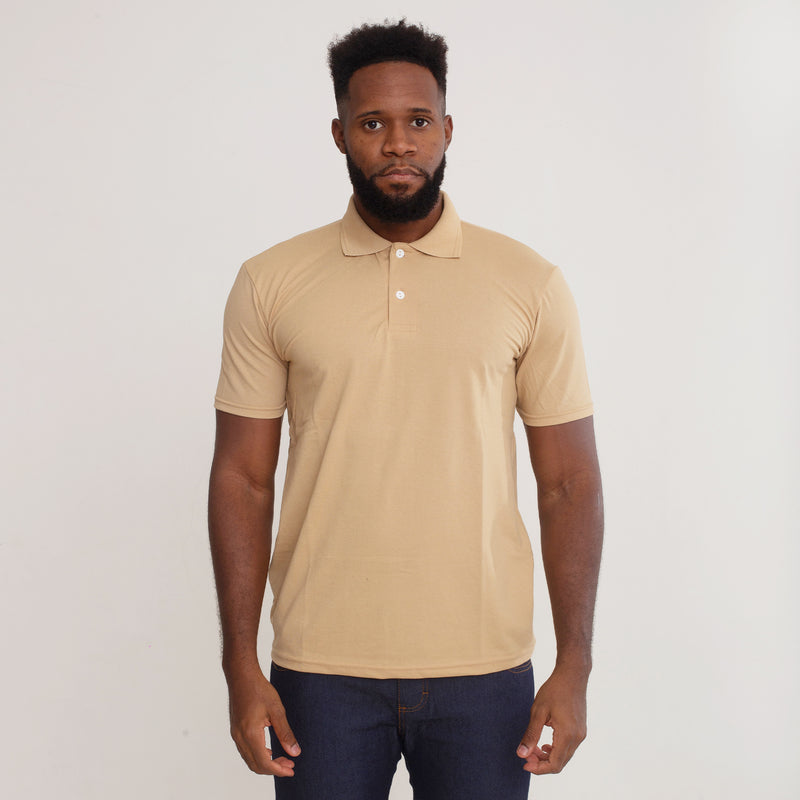 Camisa Polo Piquet Algodão Bege