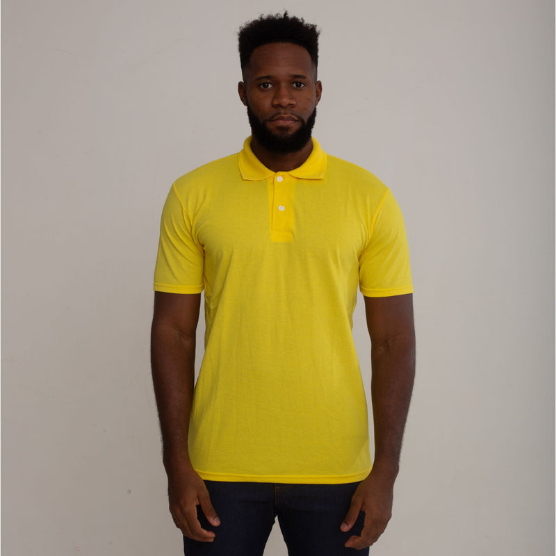 Camisa Polo Piquet Algodão Amarela