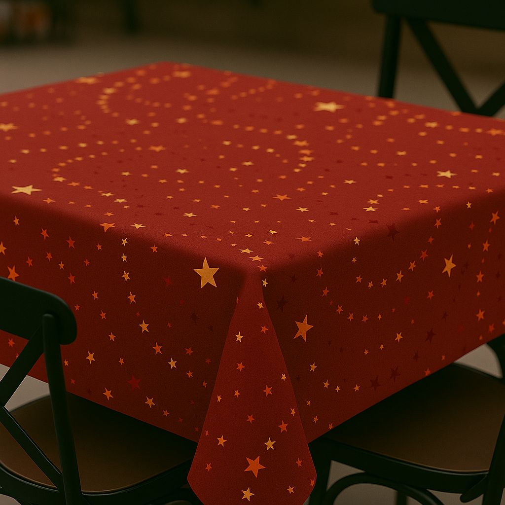 Toalha de Mesa Natalina Vermelha 1,50x1,50 Quadrada