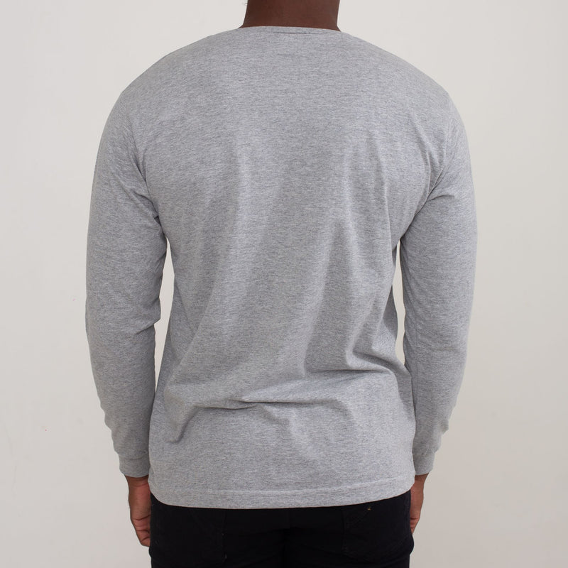 Camisa Cinza Manga Longa 100% Algodão