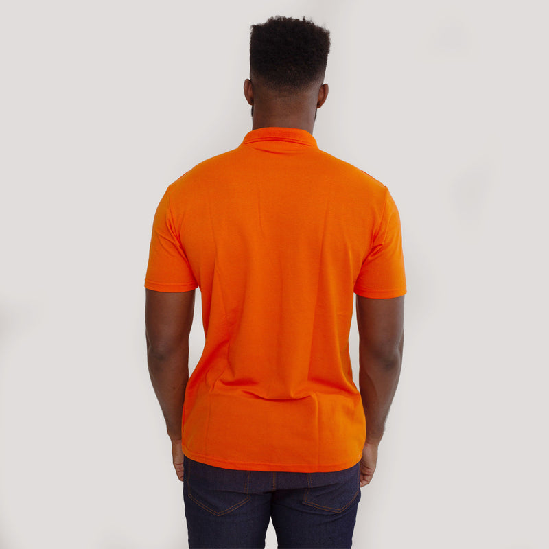 Camisa Polo Piquet Algodão Laranja