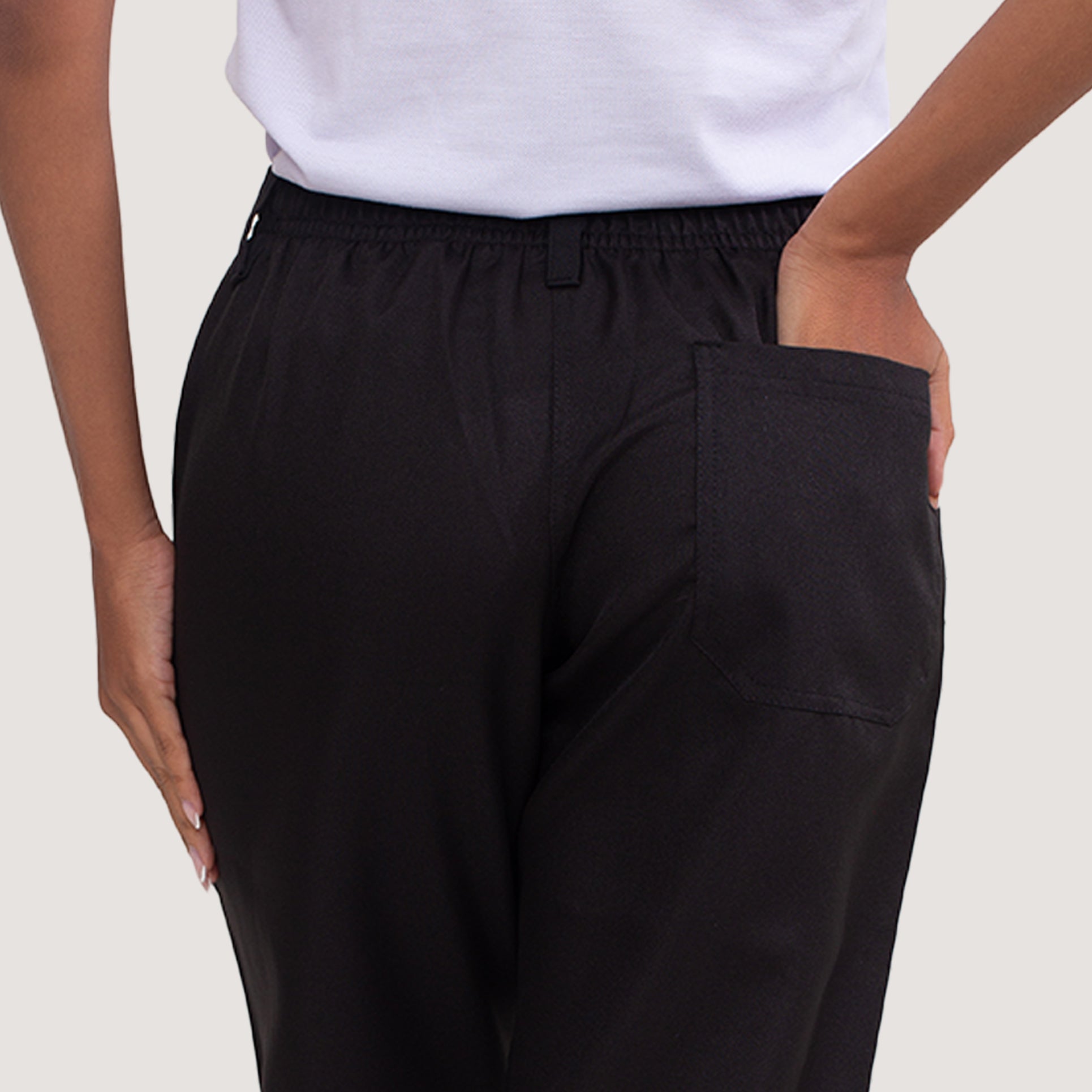 Calça Preta Meio Cós Feminina Oxford