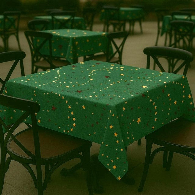 Toalha de Mesa Natalina Verde 1,50x1,50 Quadrada