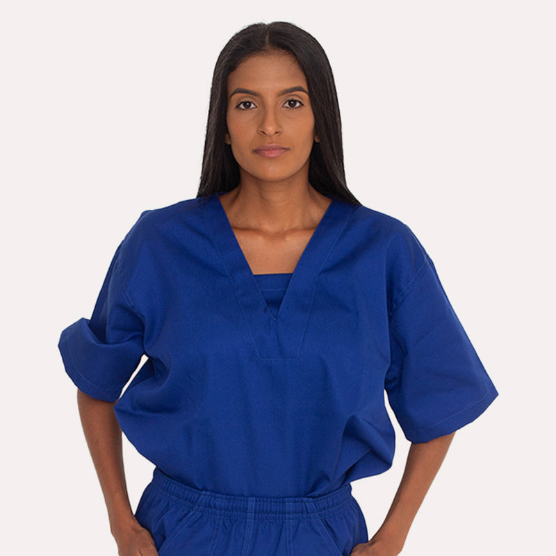 Jaleco Fechado Brim Azul Royal
