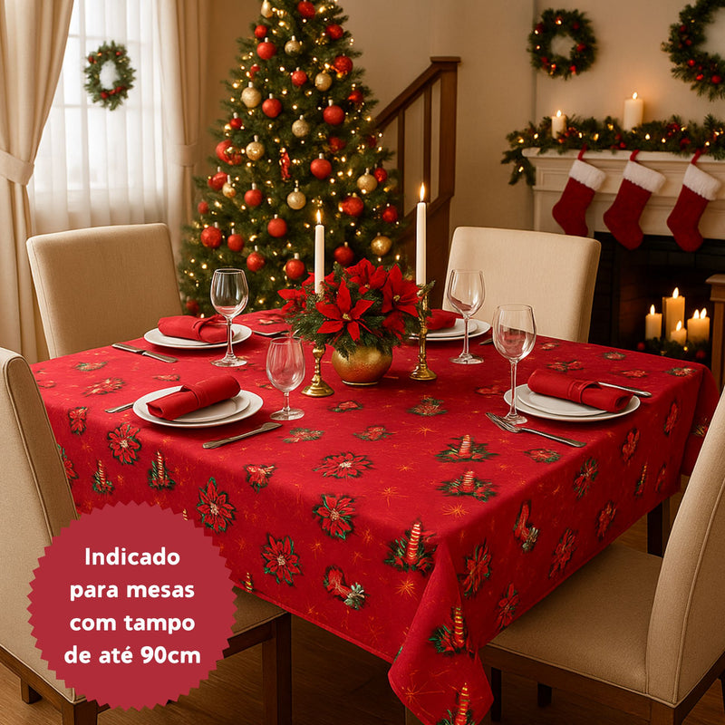 Toalha de Mesa Natal Vermelha