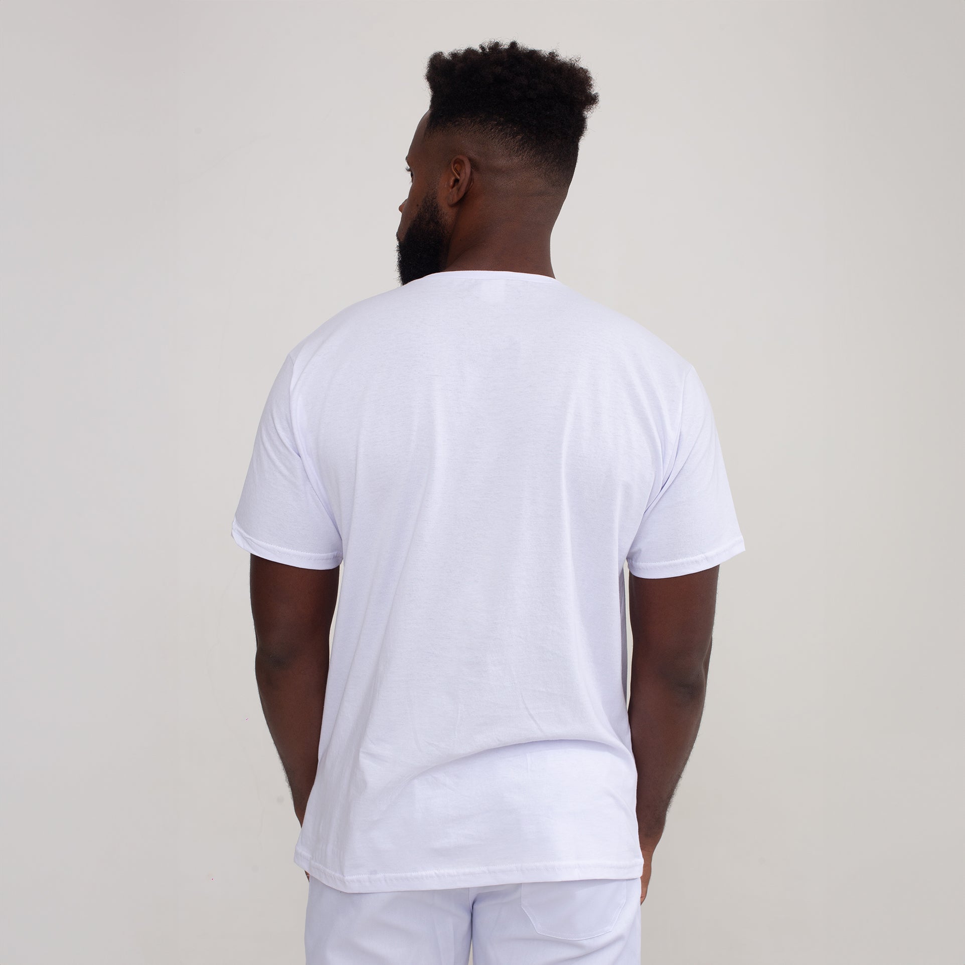 Camisa Branca de Malha 100% Algodão
