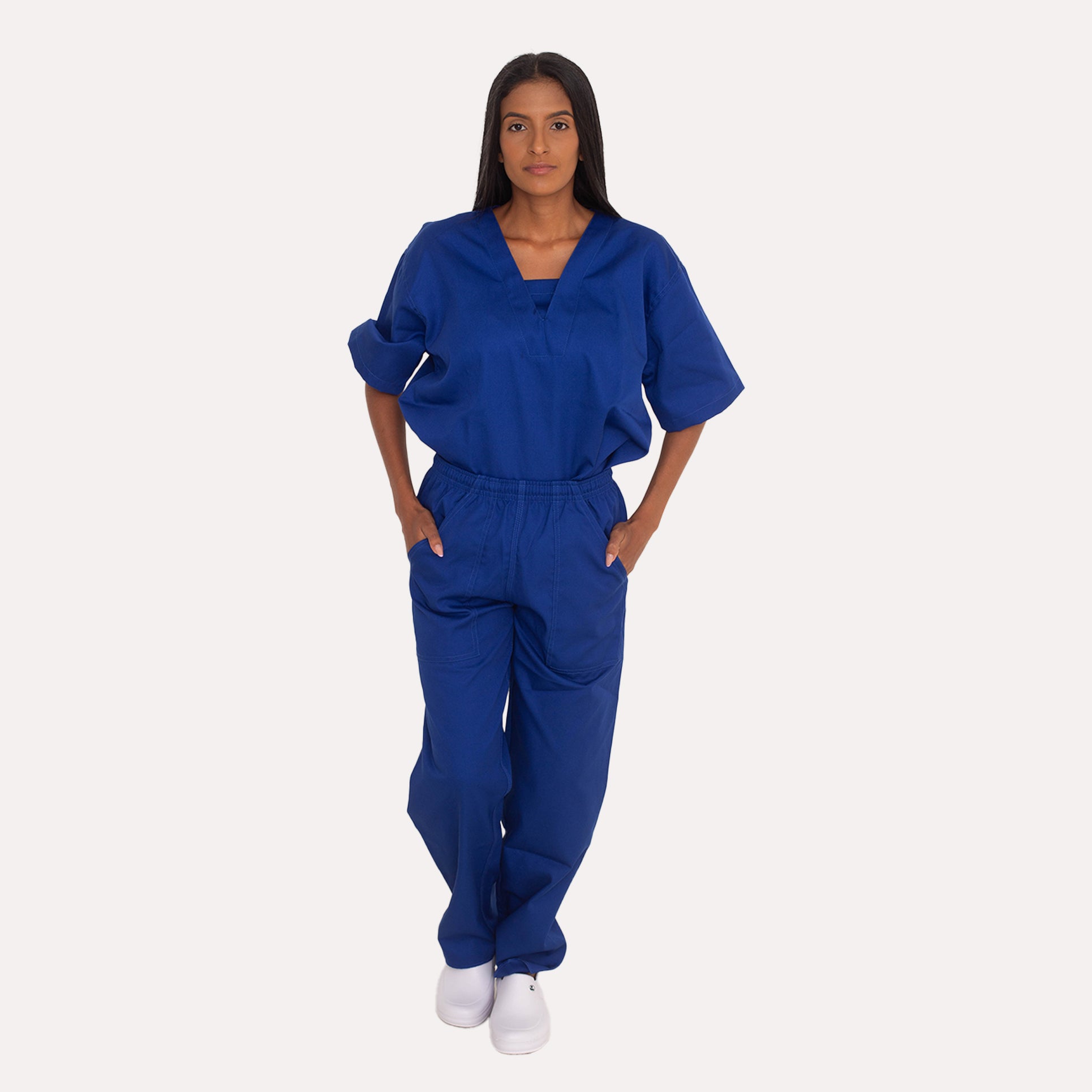 Jaleco Fechado Brim Azul Royal